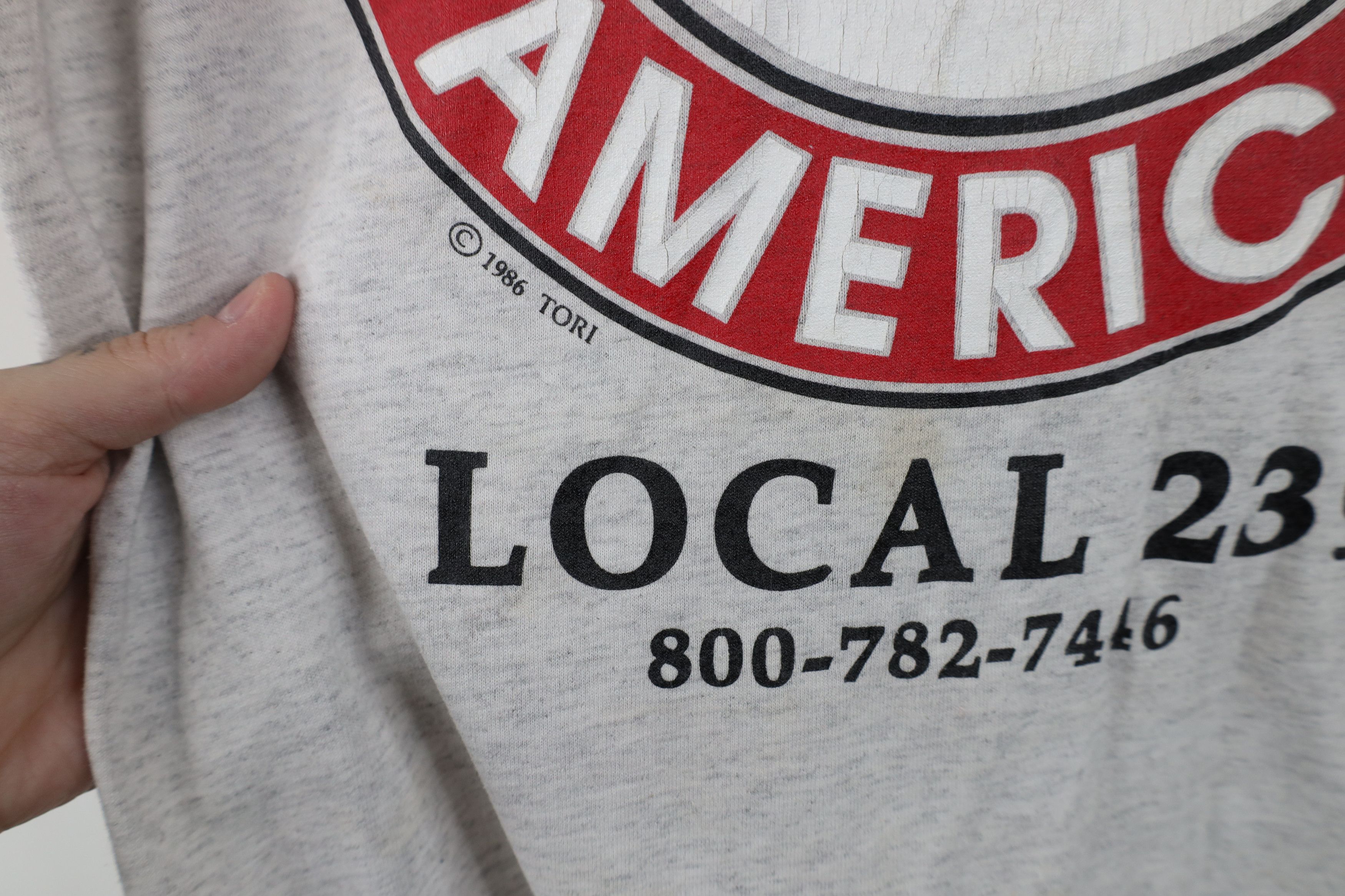 Vintage Vintage 80s Manure Movers of America T-Shirt Heather Gray Size US M / EU 48-50 / 2 - 9 Thumbnail