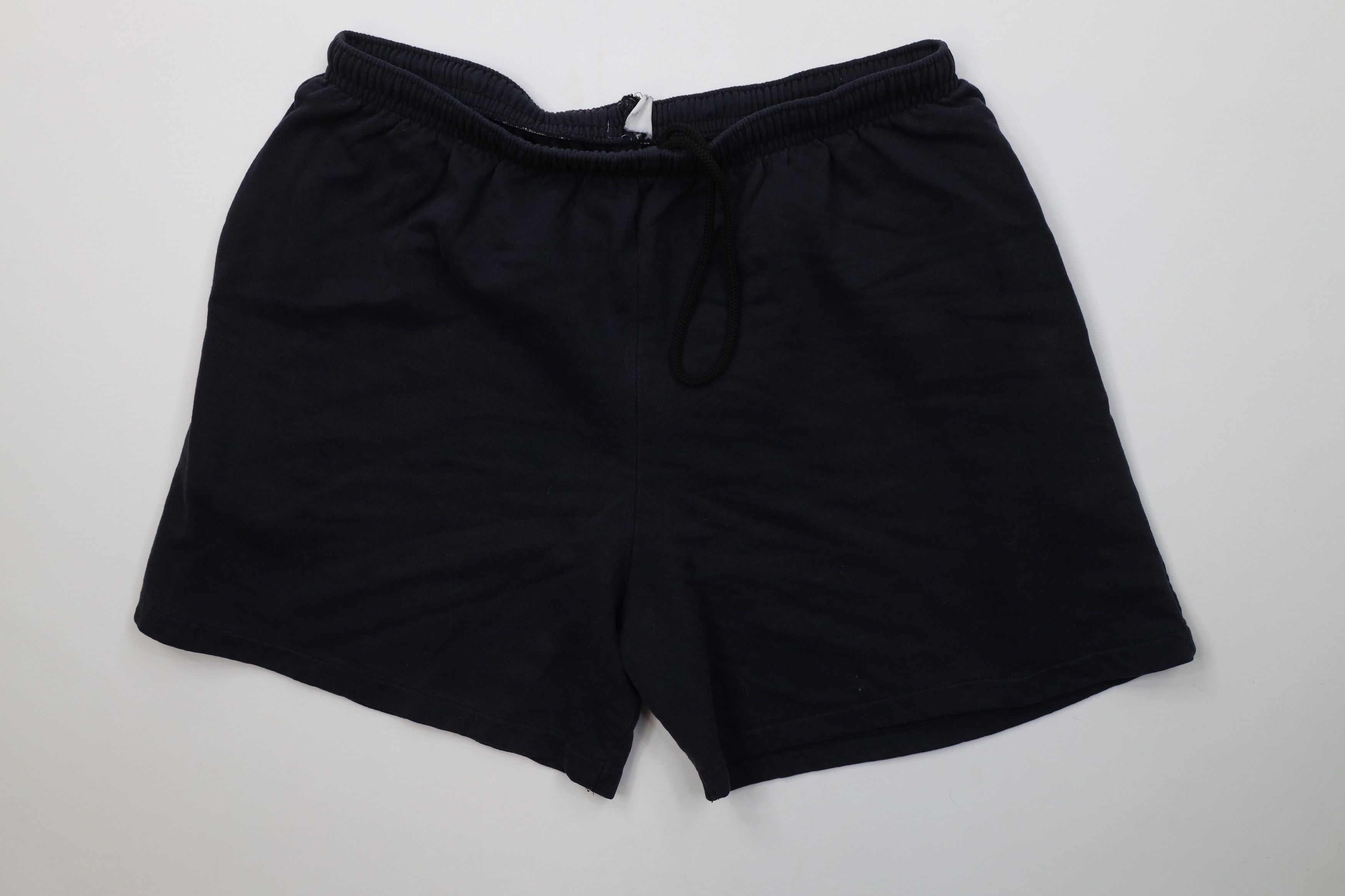 Vintage Vintage 90s Streetwear Above Knee Sweatpants Shorts Black Size US 32 / EU 48 - 1 Thumbnail