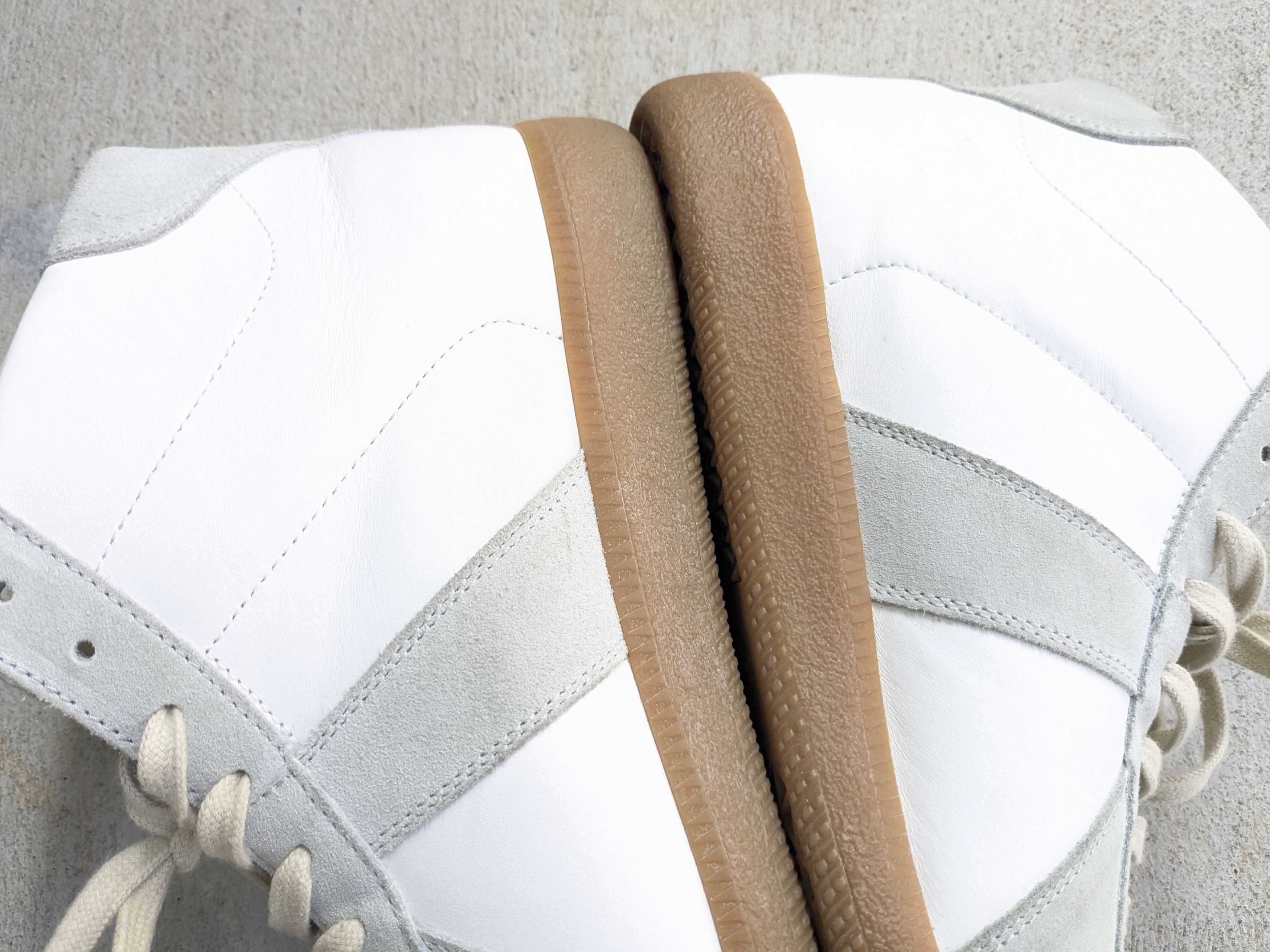 Maison Margiela Maison Margiela GAT White Gray 12 45 High Suede Leather Size US 12 / EU 45 - 10 Thumbnail