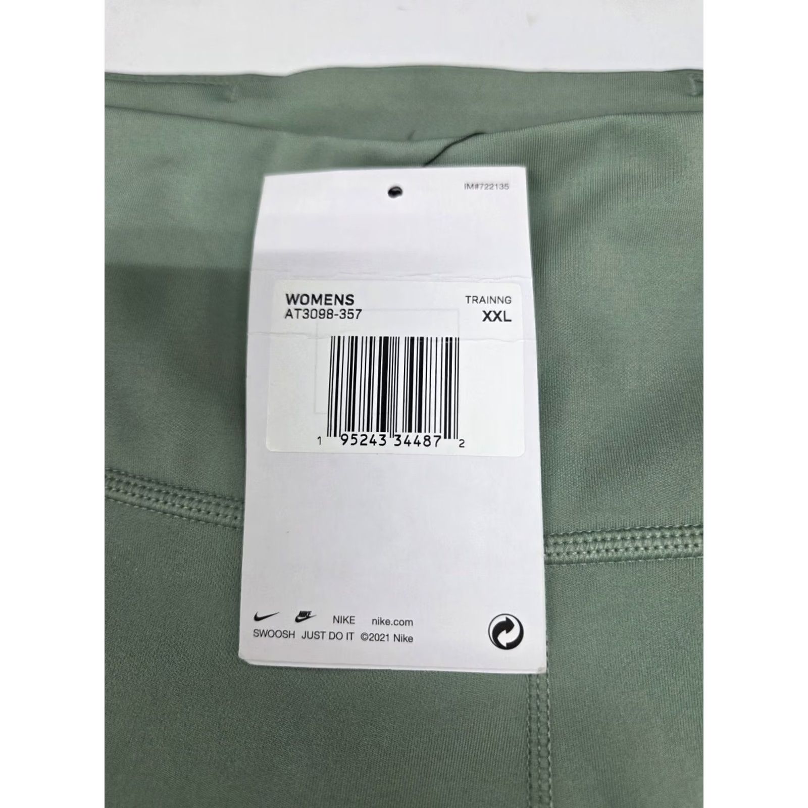 Nike Nike One Luxe Womens Tight Fit Mid Rise Training Leggings Lt Green 2XL Size 40" / US 18 - 7 Thumbnail