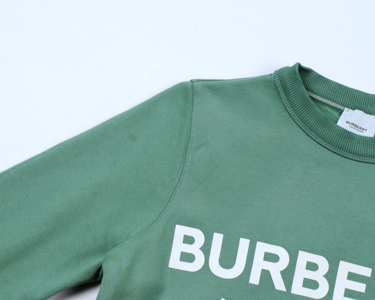 Burberry × Designer BURBERRY London England Big Logo Green Cotton Sweatshirt Size US XS / EU 42 / 0 - 10 Thumbnail