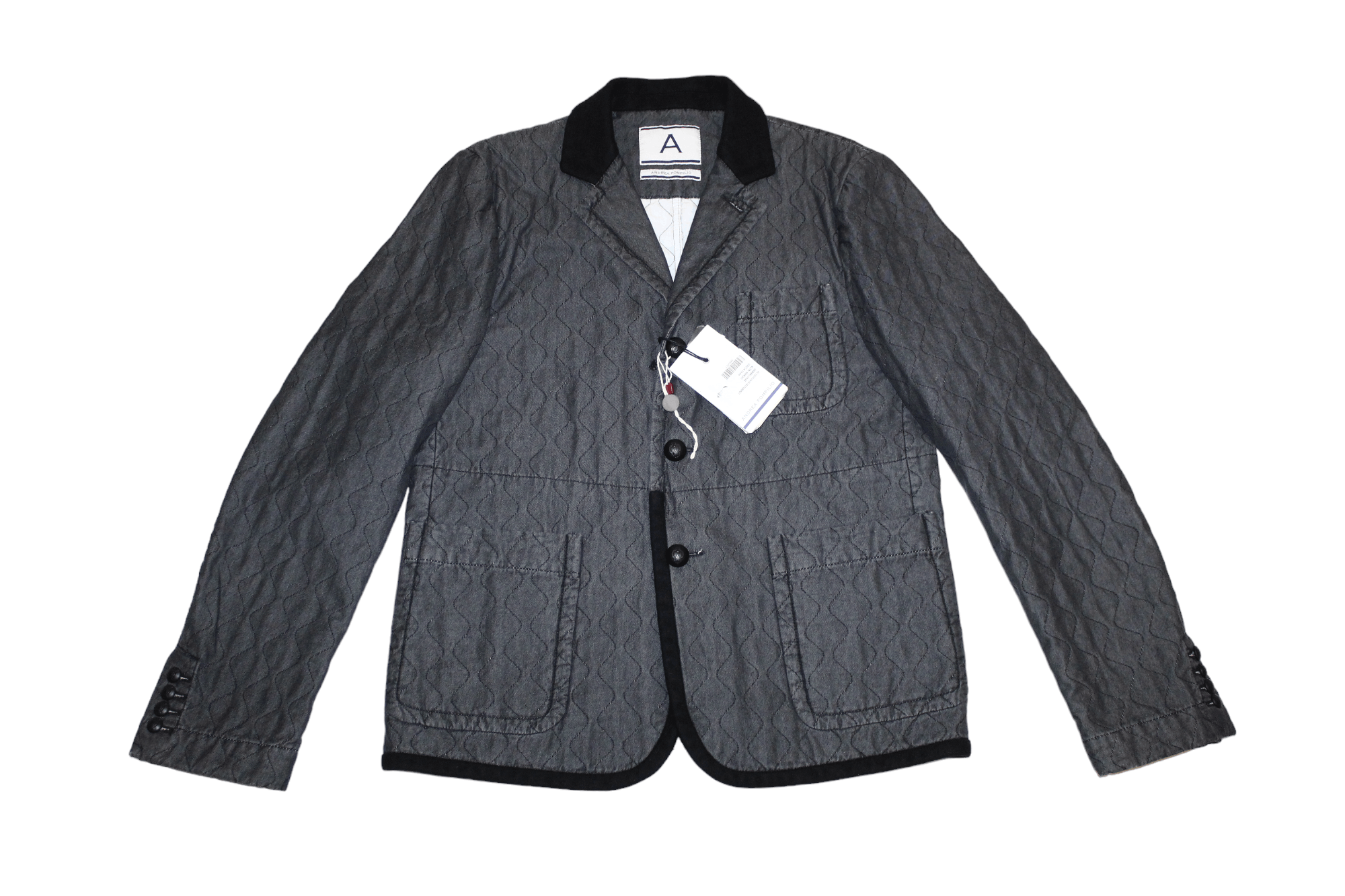 Andrea Pompilio Andrea Pompilio Charcoal Black Quilted Insulated Jacket Size US L / EU 52-54 / 3 - 3 Thumbnail