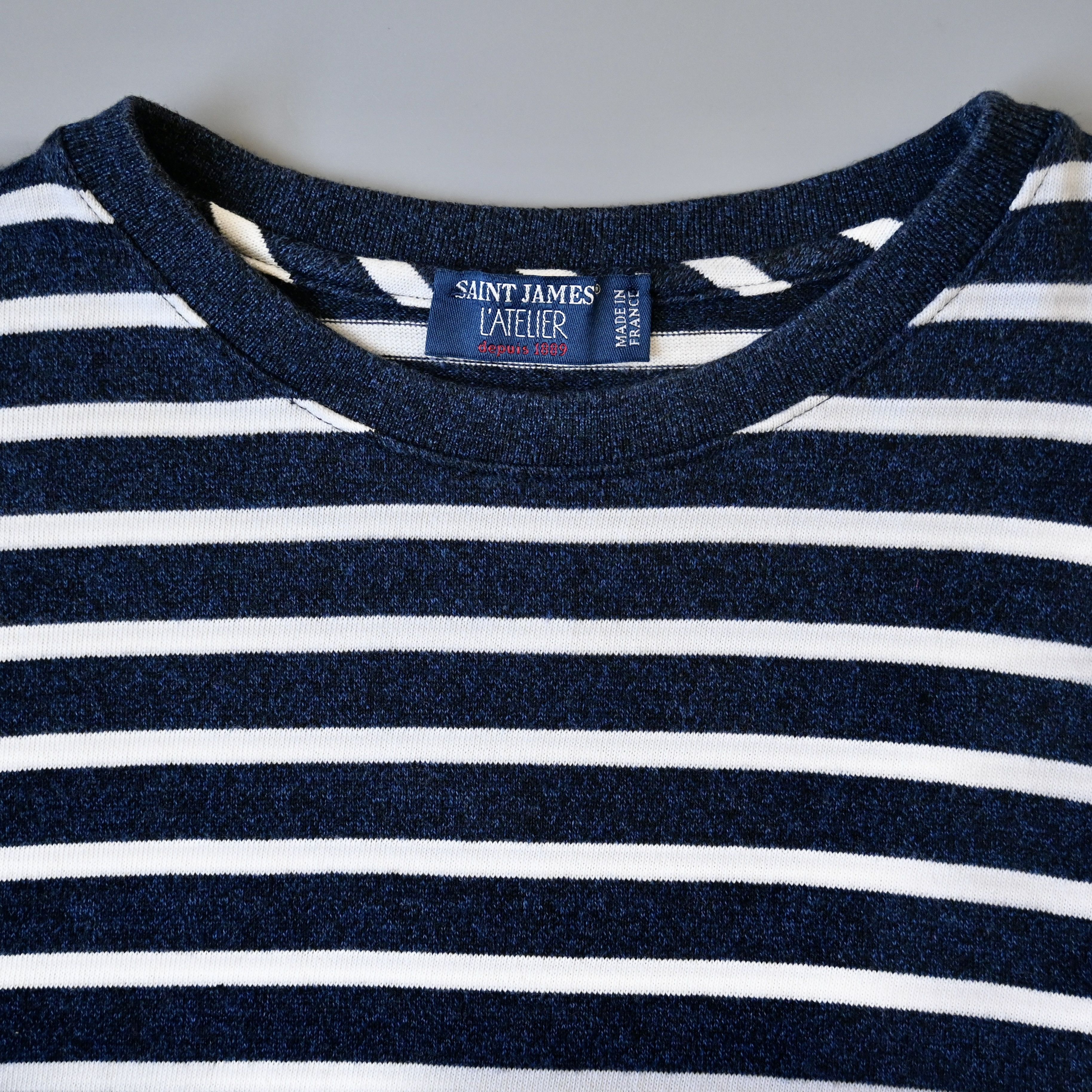 Saint James SAINT JAMES 50/50 cotton linen ringer neck striped t-shirt Size US L / EU 52-54 / 3 - 1 Thumbnail