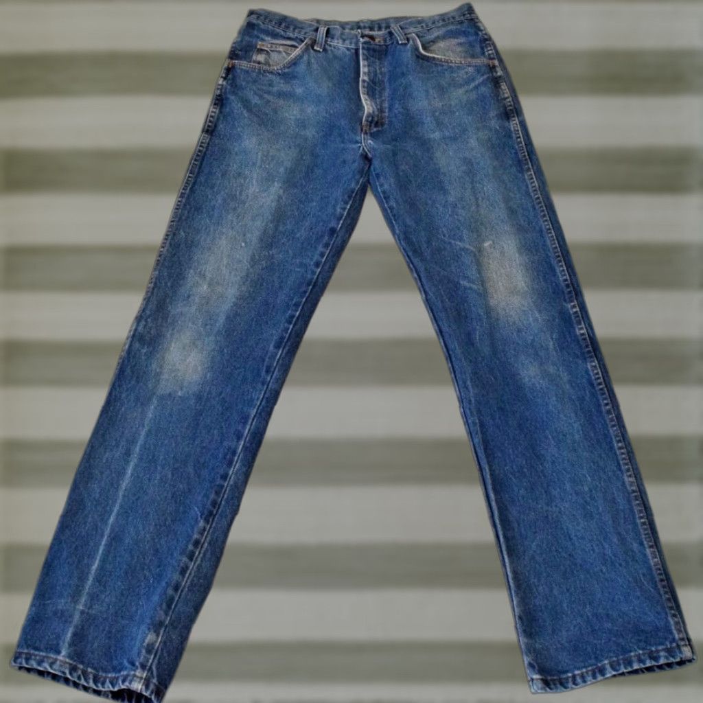 Vintage Rustler Jeans Blue Denim 80s Western Wear Made USA Size 34 x 32 Mens Casual Western Jeans