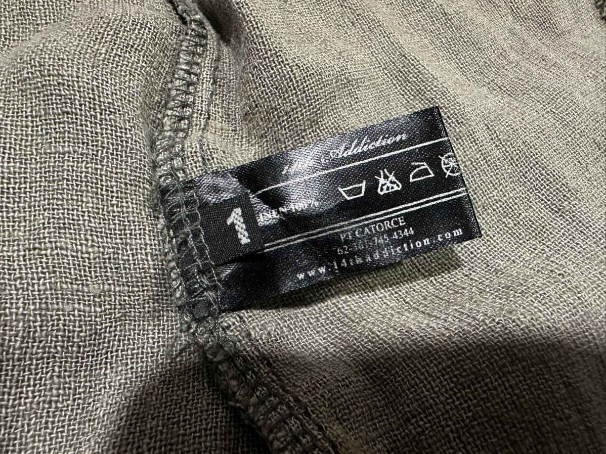 14th Addiction 🔥Rare Y2K Archived 14th Addiction Raw Linen Cardigan Hoodie Size US L / EU 52-54 / 3 - 11 Thumbnail
