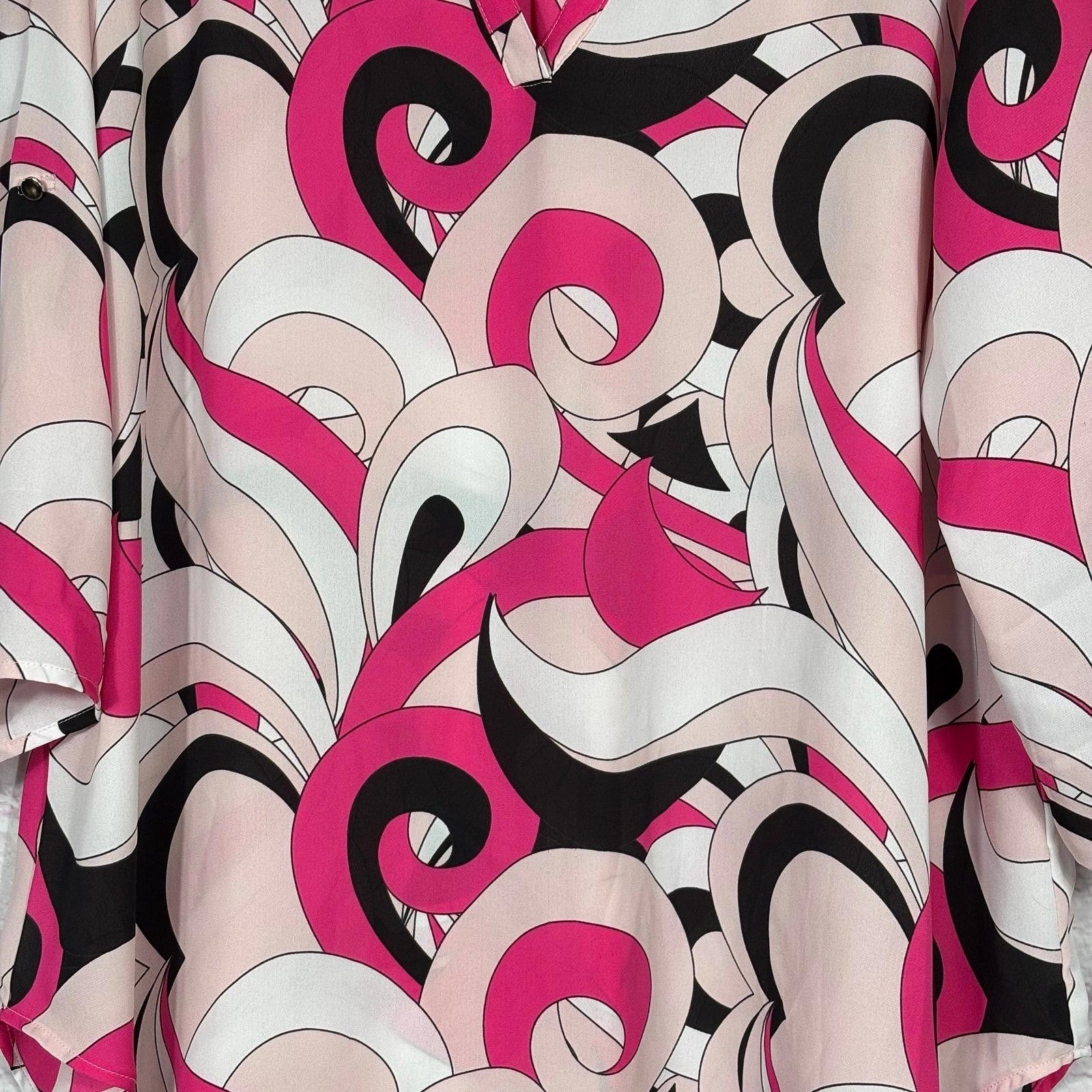 Cartoon Network Cato Women's Plus Size 18/20 Abstract Print Blouse Size XL / US 12-14 / IT 48-50 - 2 Thumbnail