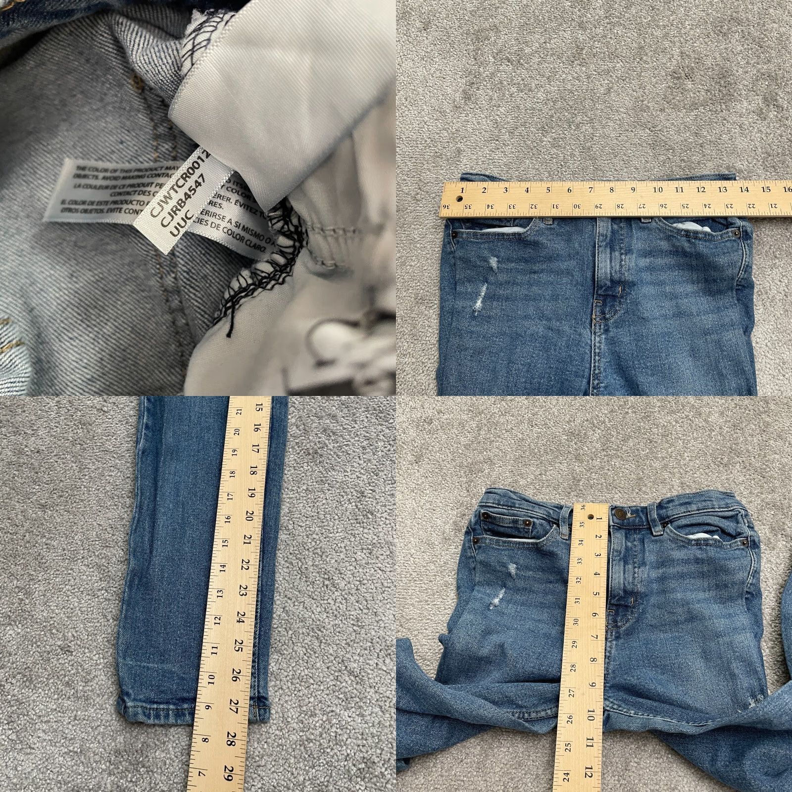 Calvin Klein Calvin Klein Jeans Women High Rise Slim Skinny Denim 28x27 Blue 4/27 Distressed 5-Pocket USA City Vintage No Size 27" / US 4 / IT 40 - 9 Thumbnail