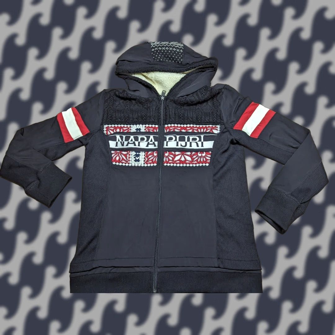 Napapijri Napapijri Jacket Womens 2XL Full Zip Hooded Spellout Hoodie Black Ladies Size XXL / US 16-18 / IT 52-54 - 1 Thumbnail