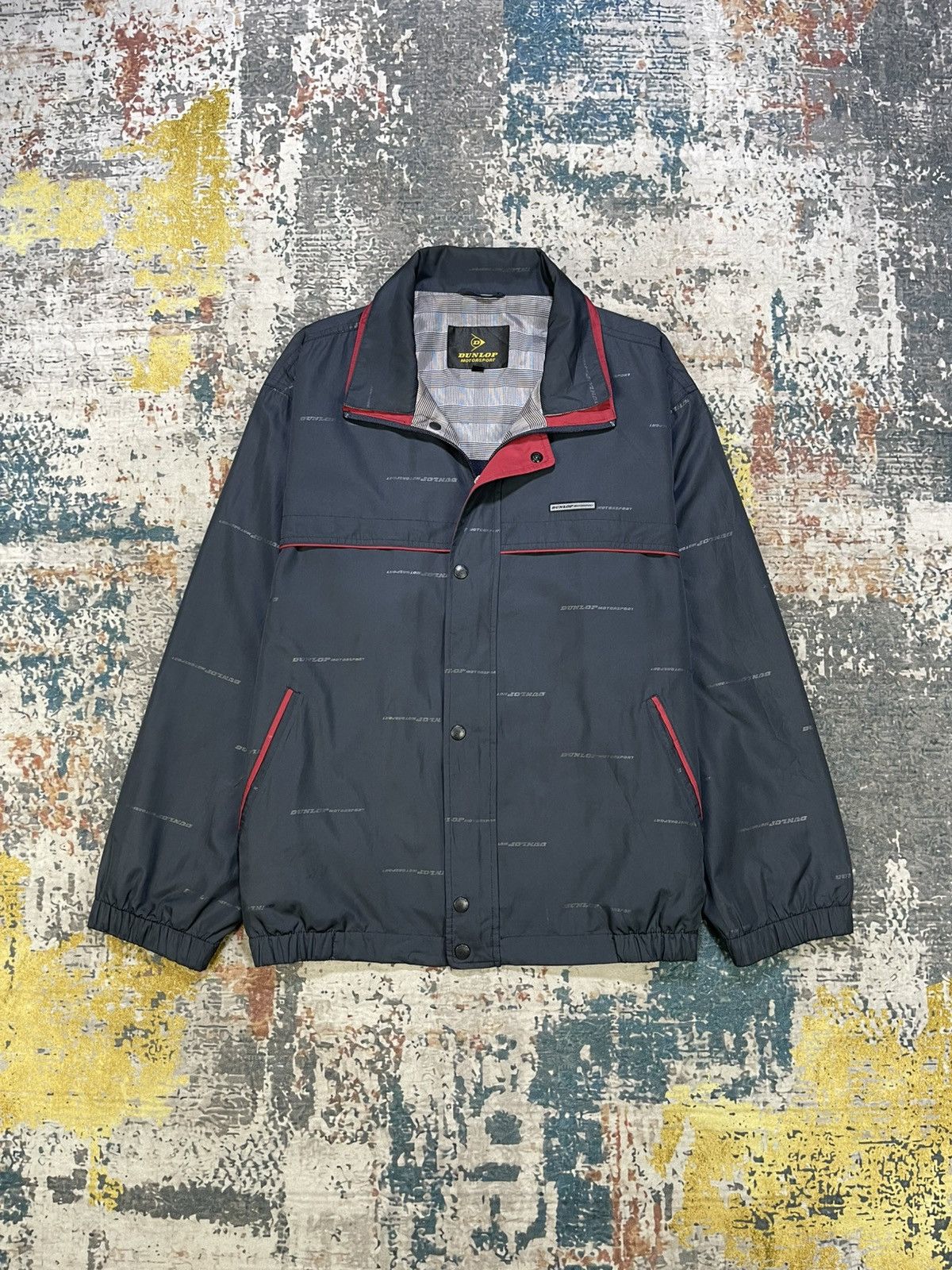 Dunlop Dunlop Overprinted Double Collar Windbreaker Jacket Size US L / EU 52-54 / 3 - 2 Thumbnail