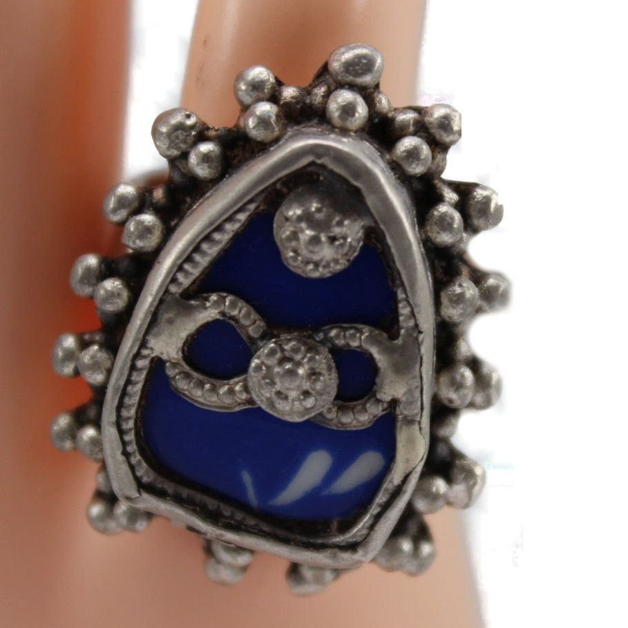 Other Sterling Silver Blue Enamel Ring • Artisan Crafted • Size 6 Size ONE SIZE - 1 Thumbnail
