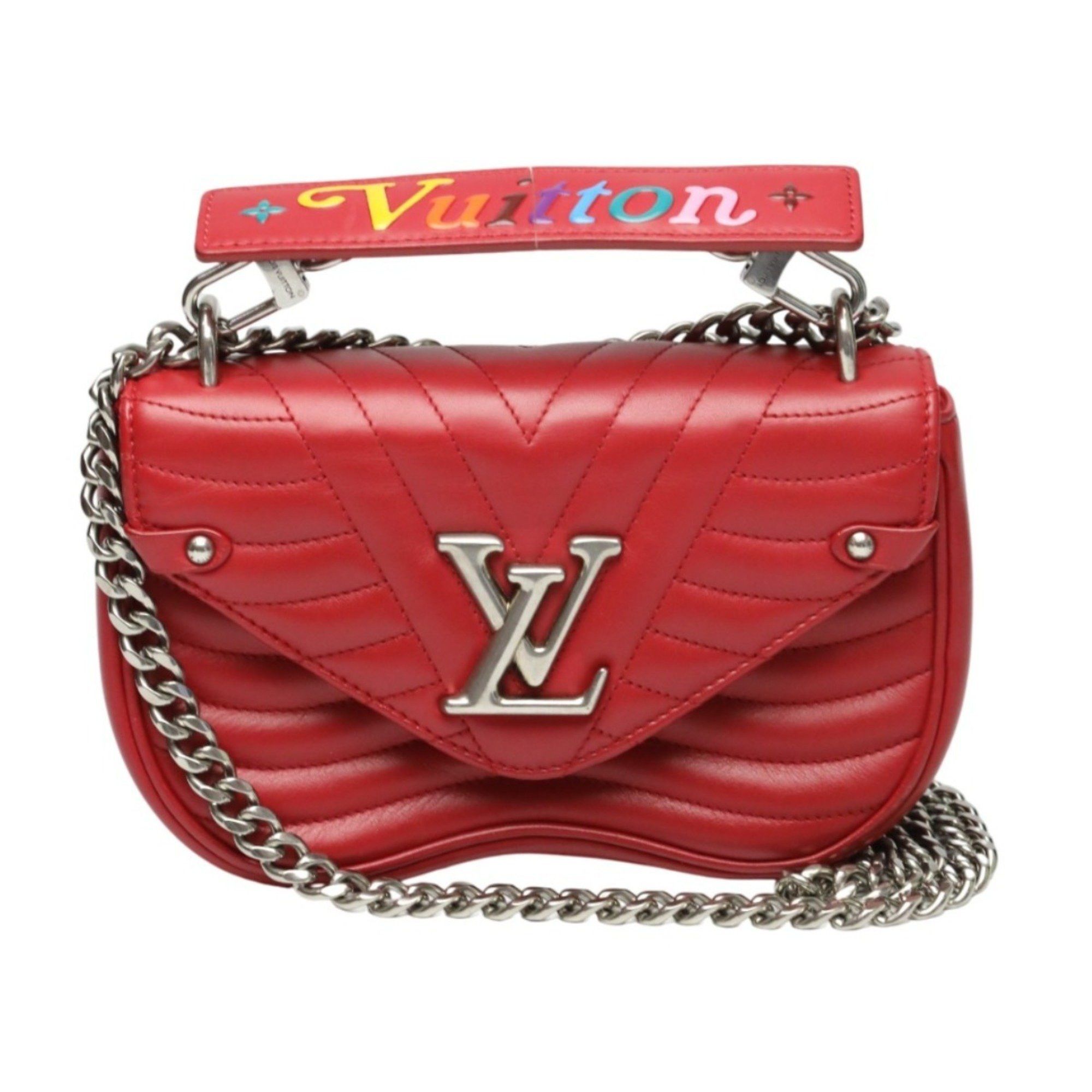 Louis Vuitton Louis Vuitton New Wave Leather Chain Tote Shoulder Bag M51930 Red Size ONE SIZE - 1 Thumbnail