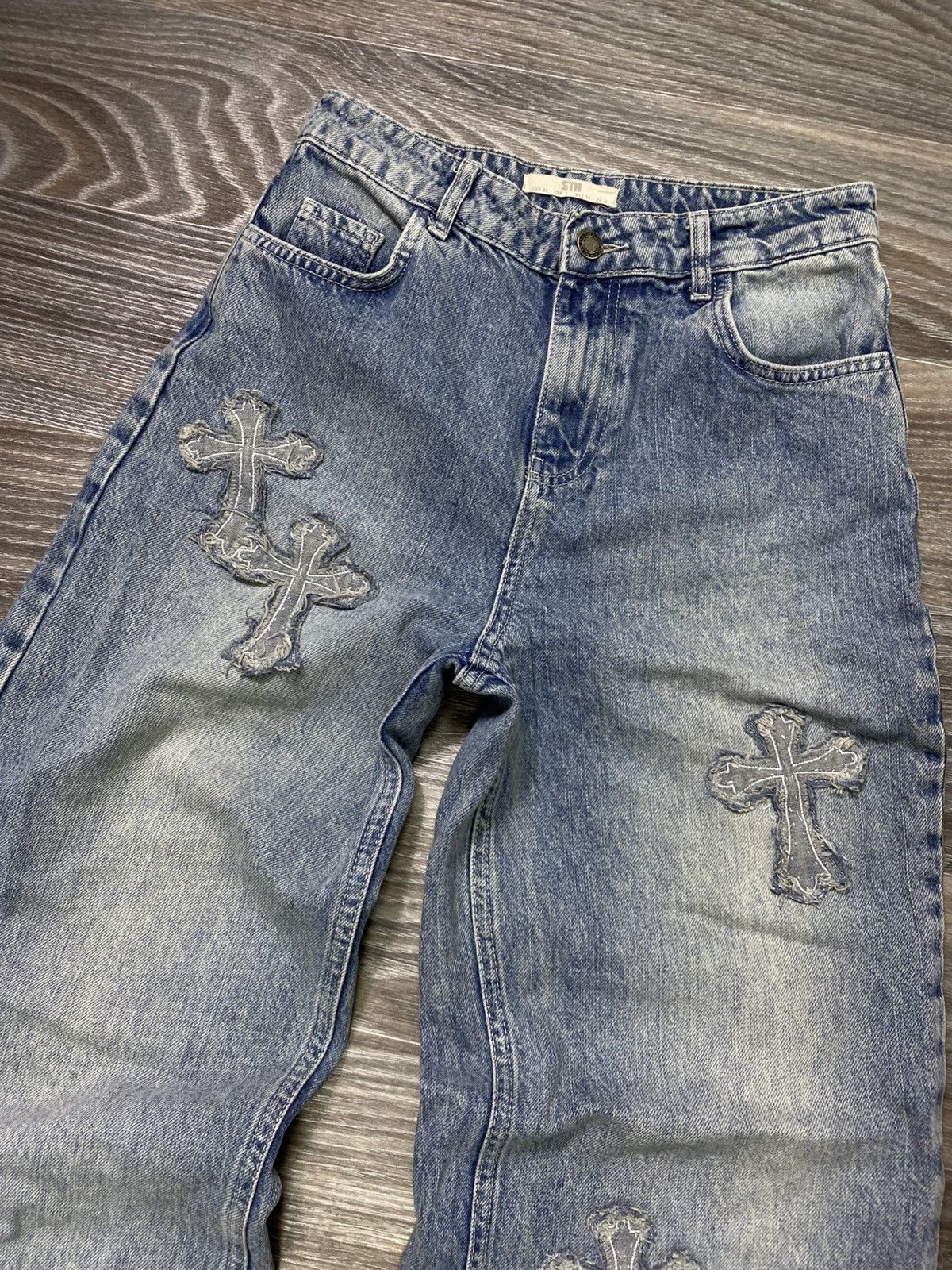 Japanese Brand × Vintage Distressed denim crash pants Y2K baggy Size US 28 / EU 44 - 3 Thumbnail