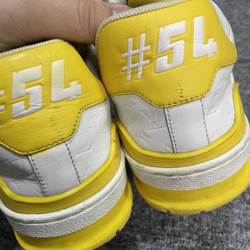 Louis Vuitton Louis Vuitton Trainer Low Top Sneakers in White Yellow - Size US 8 / EU 41 - 2 Thumbnail