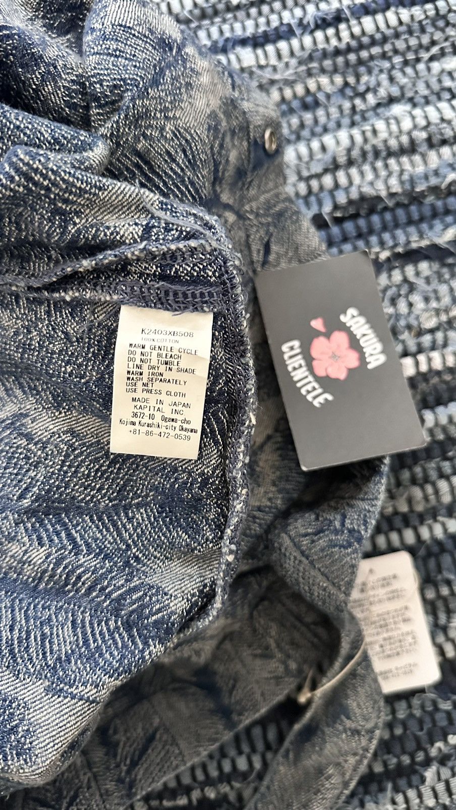 Japanese Brand × Kapital × Vintage Kapital Indigo Denim Feather Book Tote Bag 12oz Size ONE SIZE - 3 Thumbnail