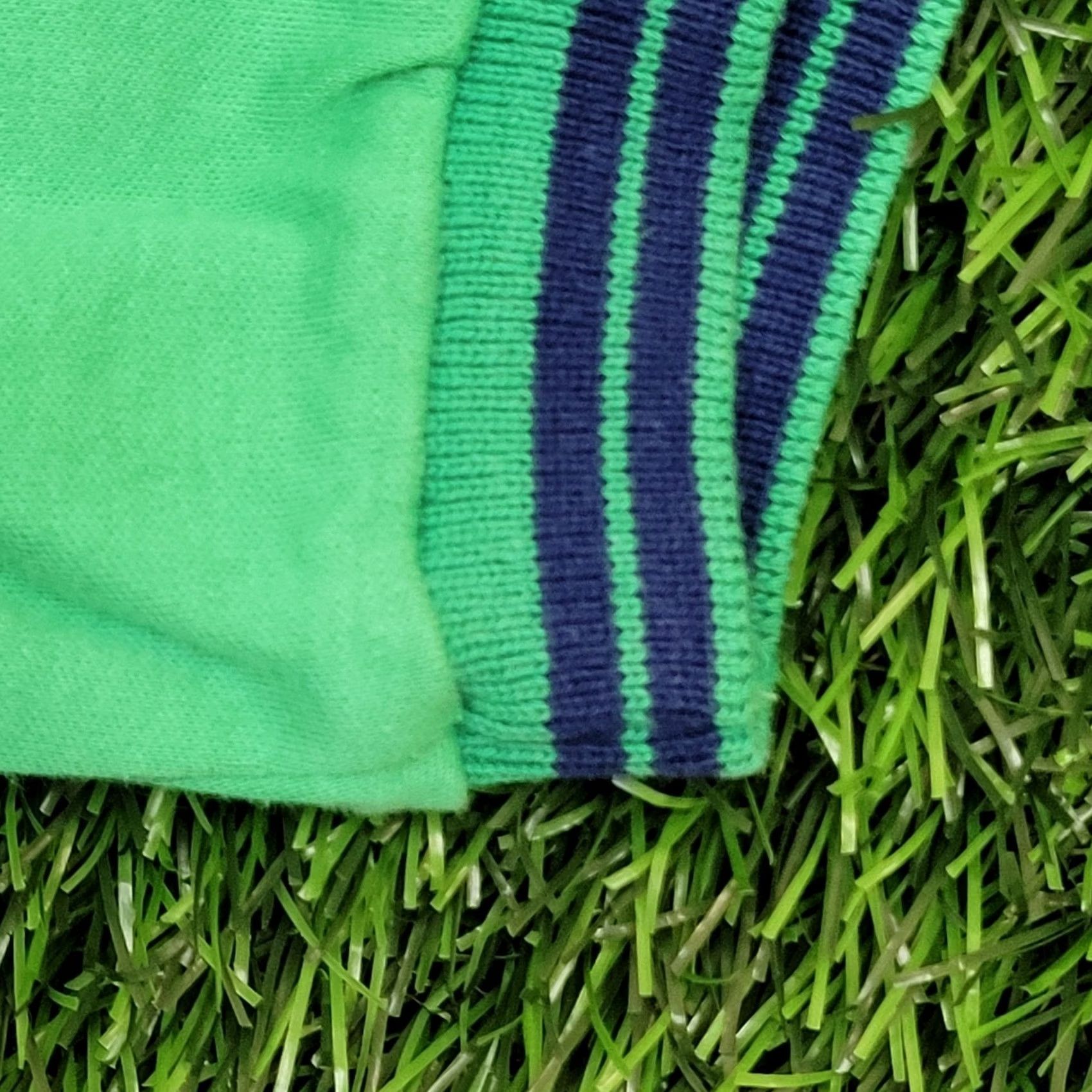 Vintage Vintage 80s MOD Ringer Polo Shirt Small 19x24 Crop Green Blue Size US S / EU 44-46 / 1 - 4 Thumbnail