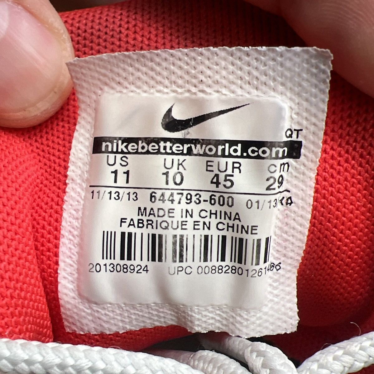 Nike Air Max 95 JCRD University red Size US 11 / EU 44 - 9 Thumbnail