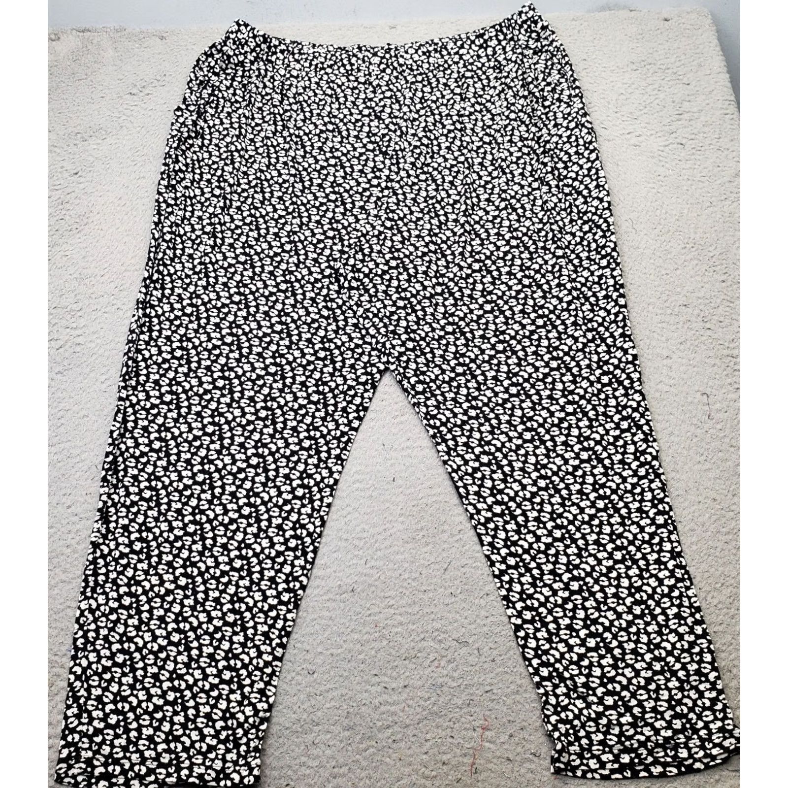 Vintage Bobeau Womens Size 3X Multi Leopard Print Boho Pants Regular Fit Elastic Waist Front Pleated 3X Inseam 30.5" Animal Print Casual Mens? Size 40" / US 18 - 2 Thumbnail