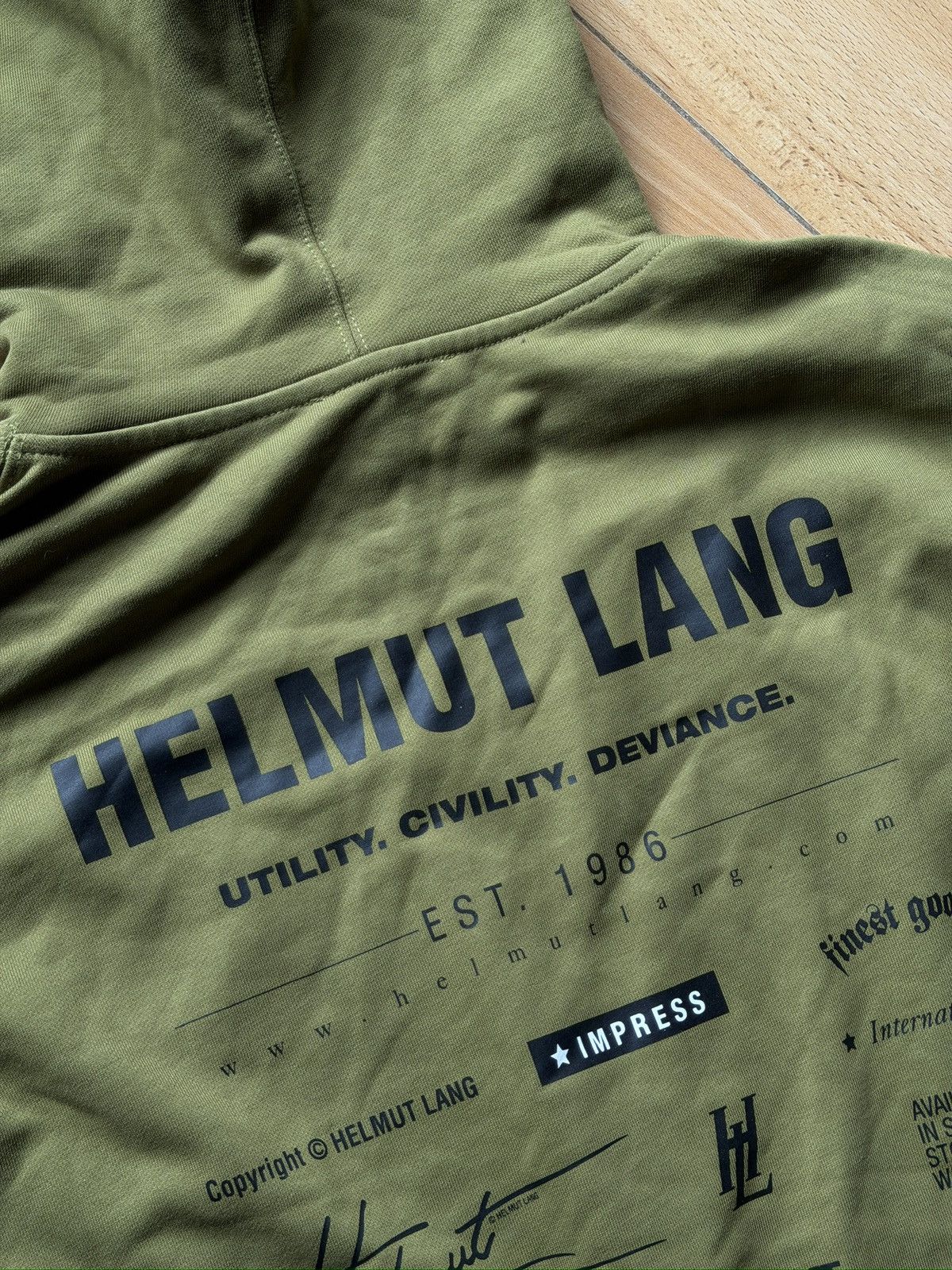 Helmut Lang Helmut Lang big logo hoodie new Size US M / EU 48-50 / 2 - 9 Thumbnail