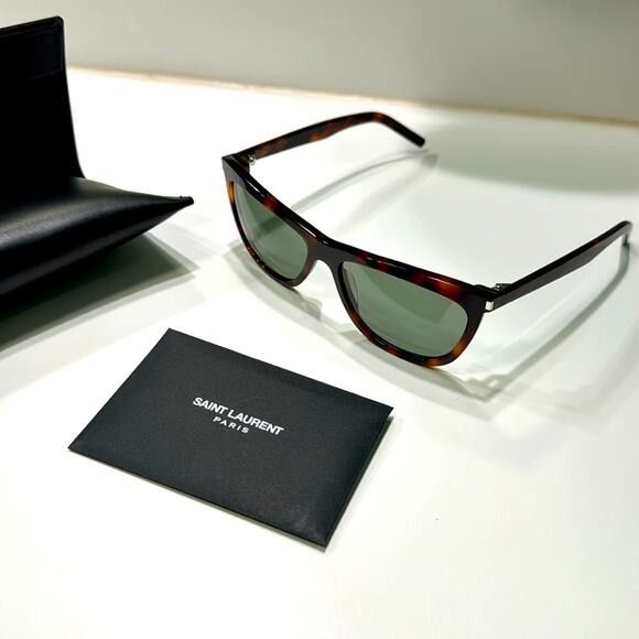 Saint Laurent Paris Saint Laurent 58mm Cat Eye Sunglasses Havana Green Size ONE SIZE - 1 Thumbnail