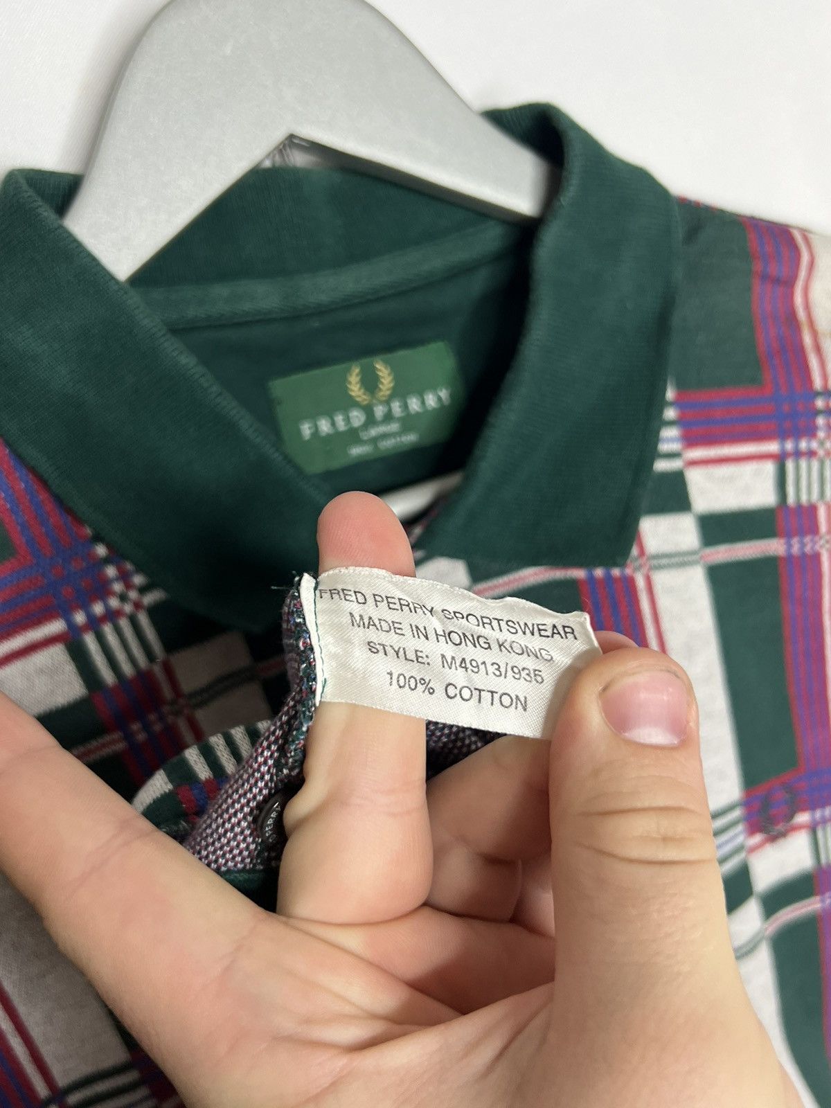 Other 🔥 Rare Vintage Fred Perry Plaid Polo Shirt Short Sleeve 🔥 Size US L / EU 52-54 / 3 - 10 Thumbnail
