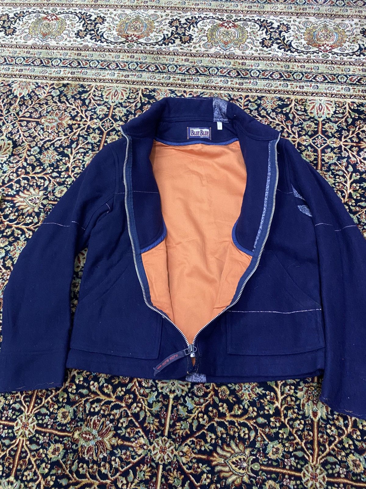 Blue Blue Japan × Indigo × Kapital Blue Blue Raw Seams Salvedge Wool Biker Jacket Size US XS / EU 42 / 0 - 4 Thumbnail