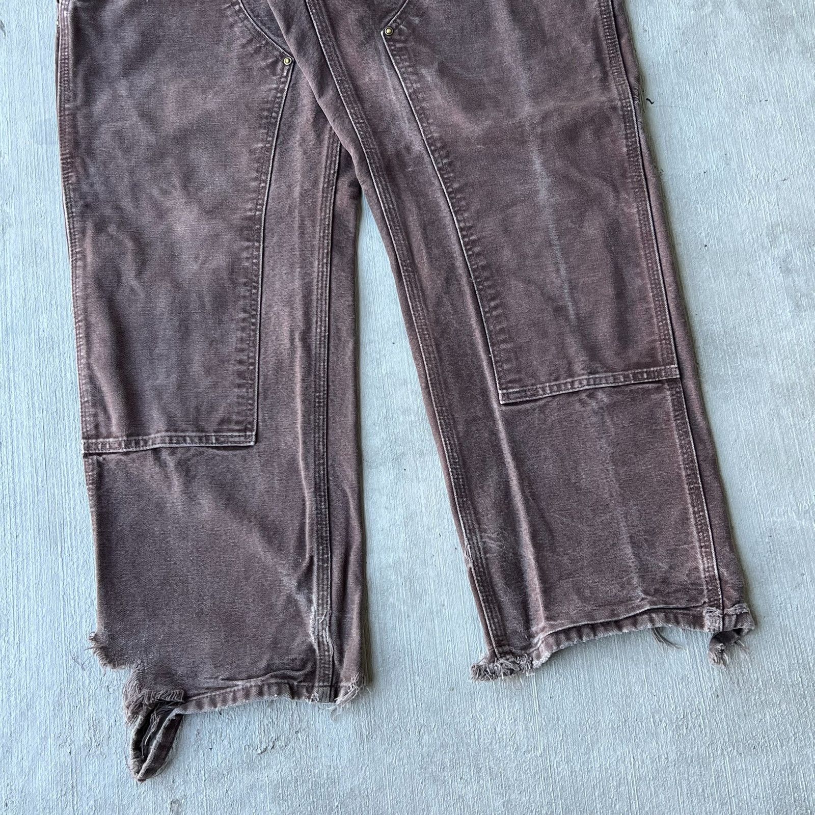 Carhartt × Vintage Carhartt brown faded double knee work wear carpenter pants Size US 32 / EU 48 - 2 Thumbnail