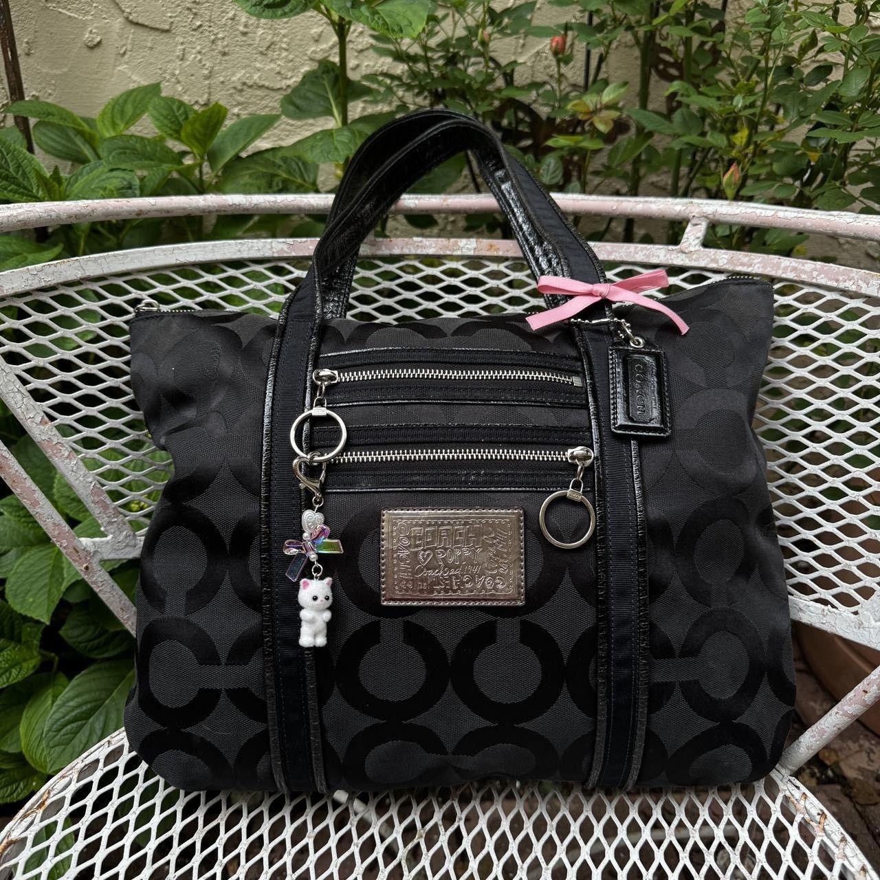 Coach Y2K Black Coach Monogramed Tote Size ONE SIZE - 1 Thumbnail