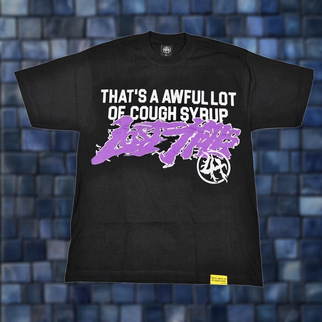 Vintage Awful Lot Of Cough Syrup Lost Hills Shirt Mens Large Black Heavyweight Tee New Size US L / EU 52-54 / 3 - 1 Thumbnail