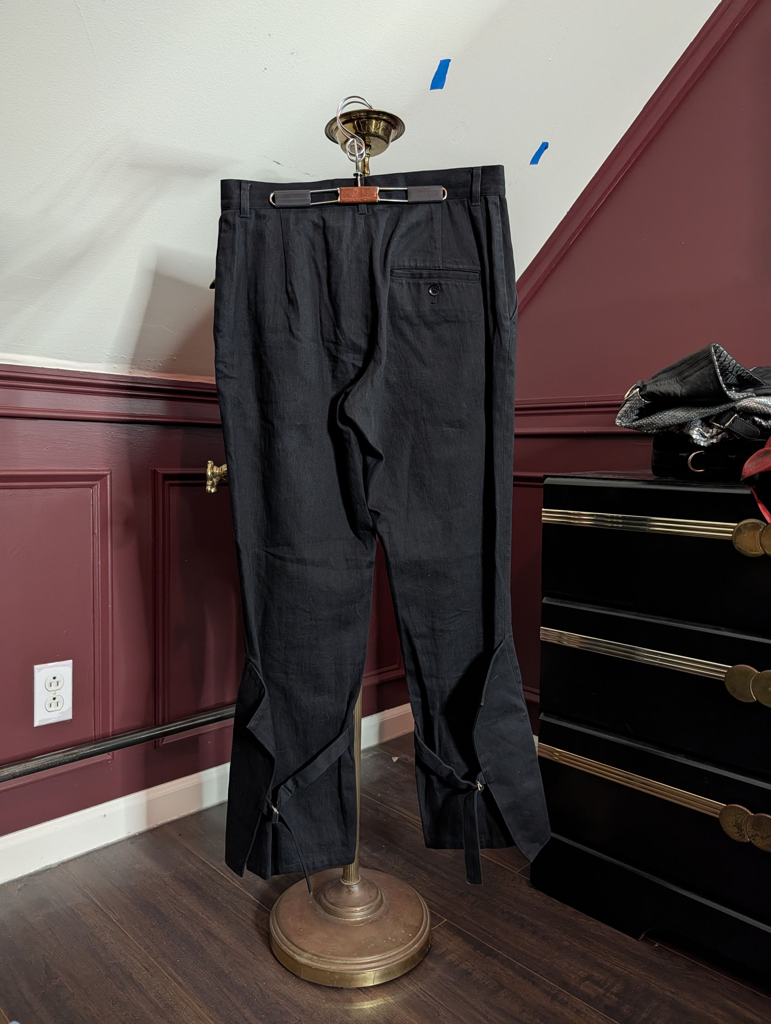 Yohji Yamamoto Vintage Noir+ Black Flared Bondage Jeans Japan Sz2 Size US 30 / EU 46 - 8 Thumbnail