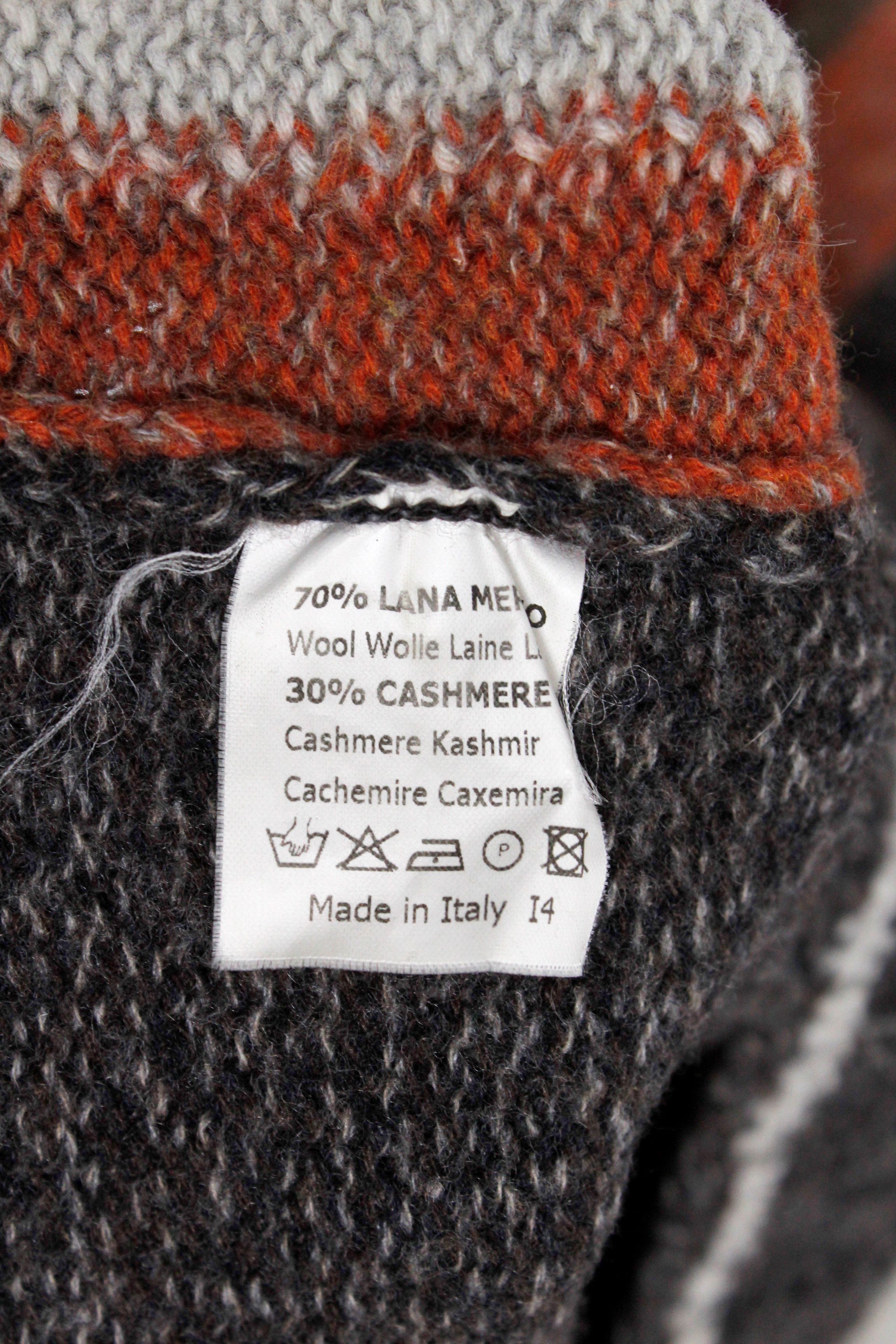 Dalmine Dalmine Italy Striped Cashmere Wool Zip Sweater Size US M / EU 48-50 / 2 - 5 Thumbnail
