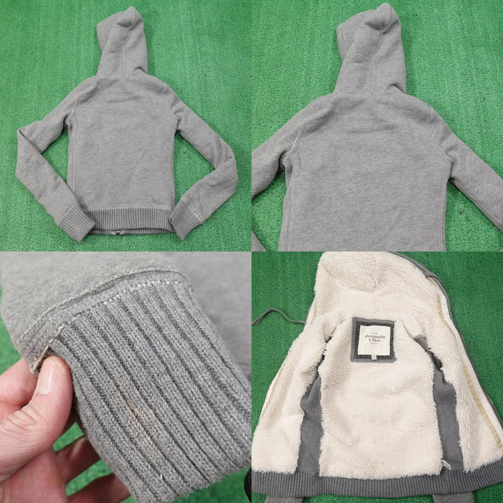 Abercrombie & Fitch Abercrombie & Fitch Hoodie Womens XS Gray Full Zip Faux Fur Lined Sherpa Size XS / US 0-2 / IT 36-38 - 8 Thumbnail