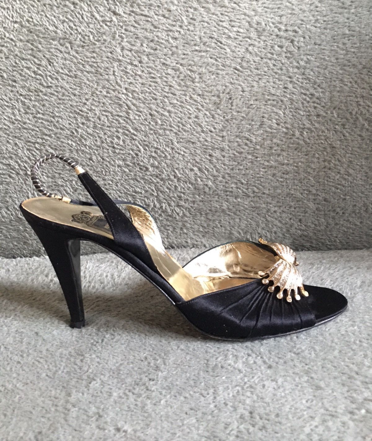 Rene Caovilla Rene Caovilla Jeweled Vintage Satin Slingback Heels EU 39.5 Size US 9.5 / IT 39.5 - 5 Thumbnail
