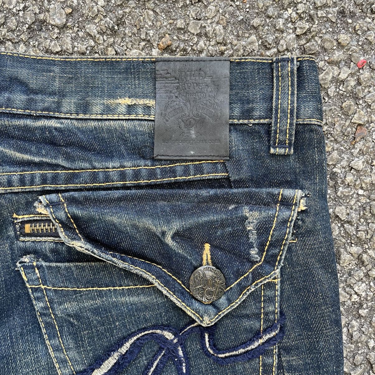 Hysteric Glamour Red Pepper Jeans Gold Label Denim Man’s Clawmark Faded Blue Size US 33 - 4 Thumbnail