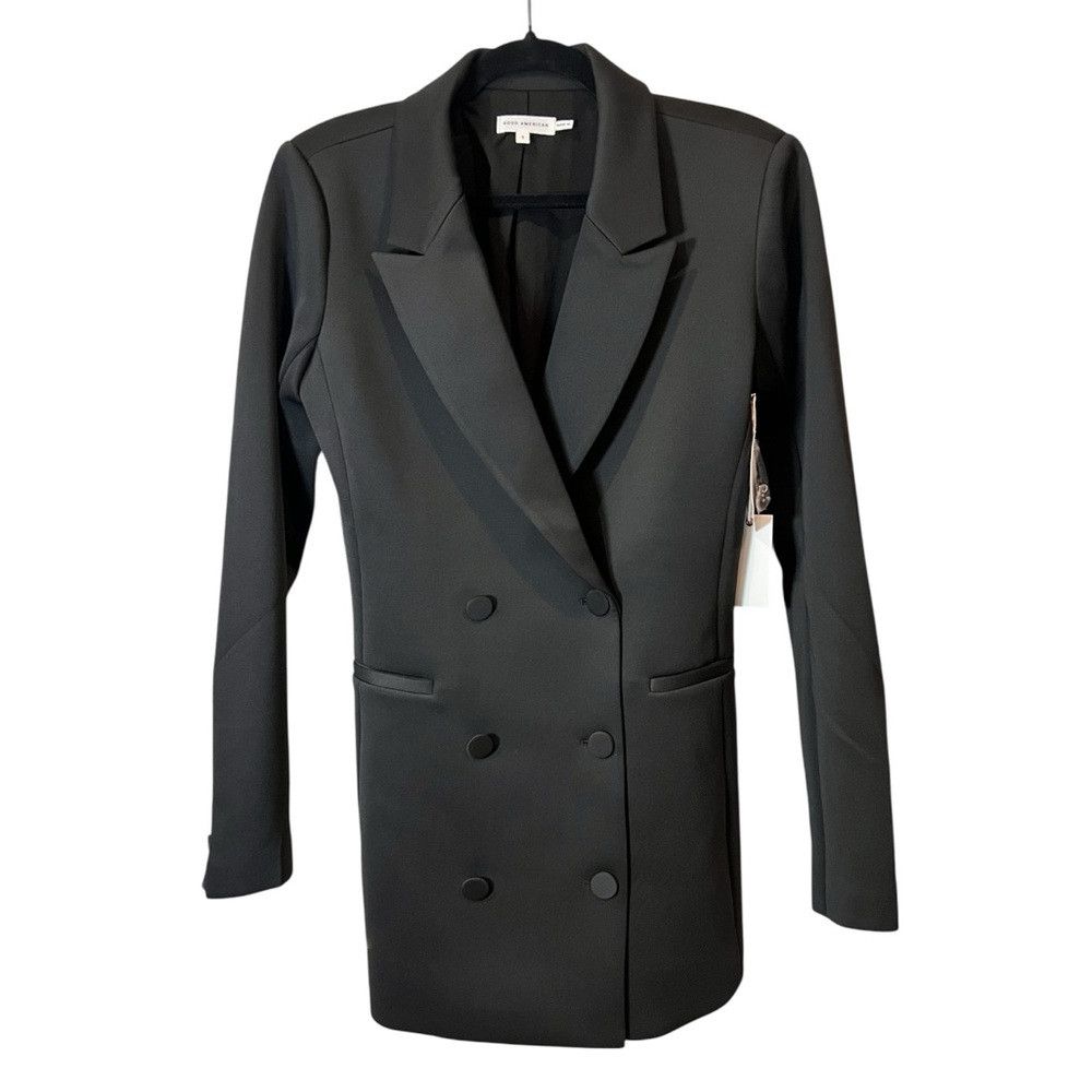 Good American Good American Scuba Exec Blazer Dress Black Double Breasted Size S / US 4 / IT 40 - 3 Thumbnail