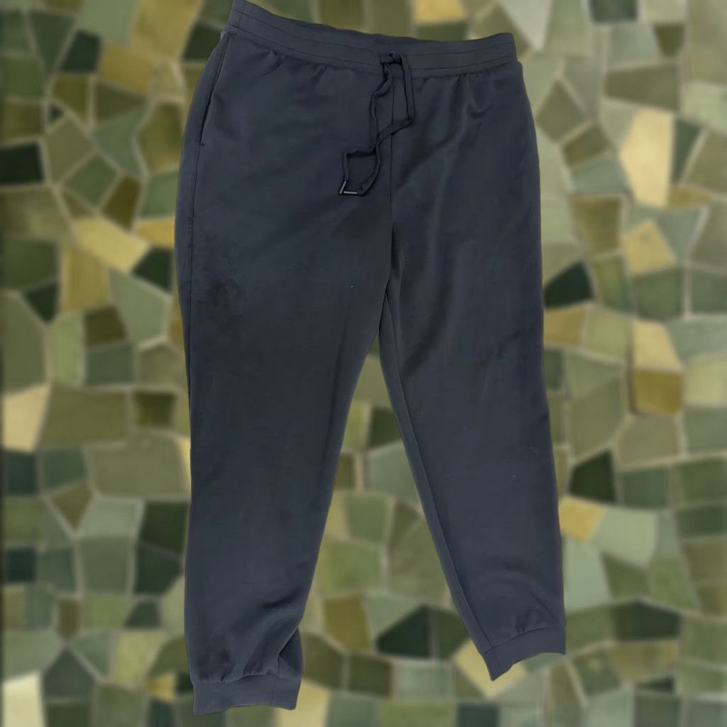 Vintage All In Motion Womens Jogger Pants XL Black Tappered Drawstring Size 40" / US 18 - 1 Thumbnail