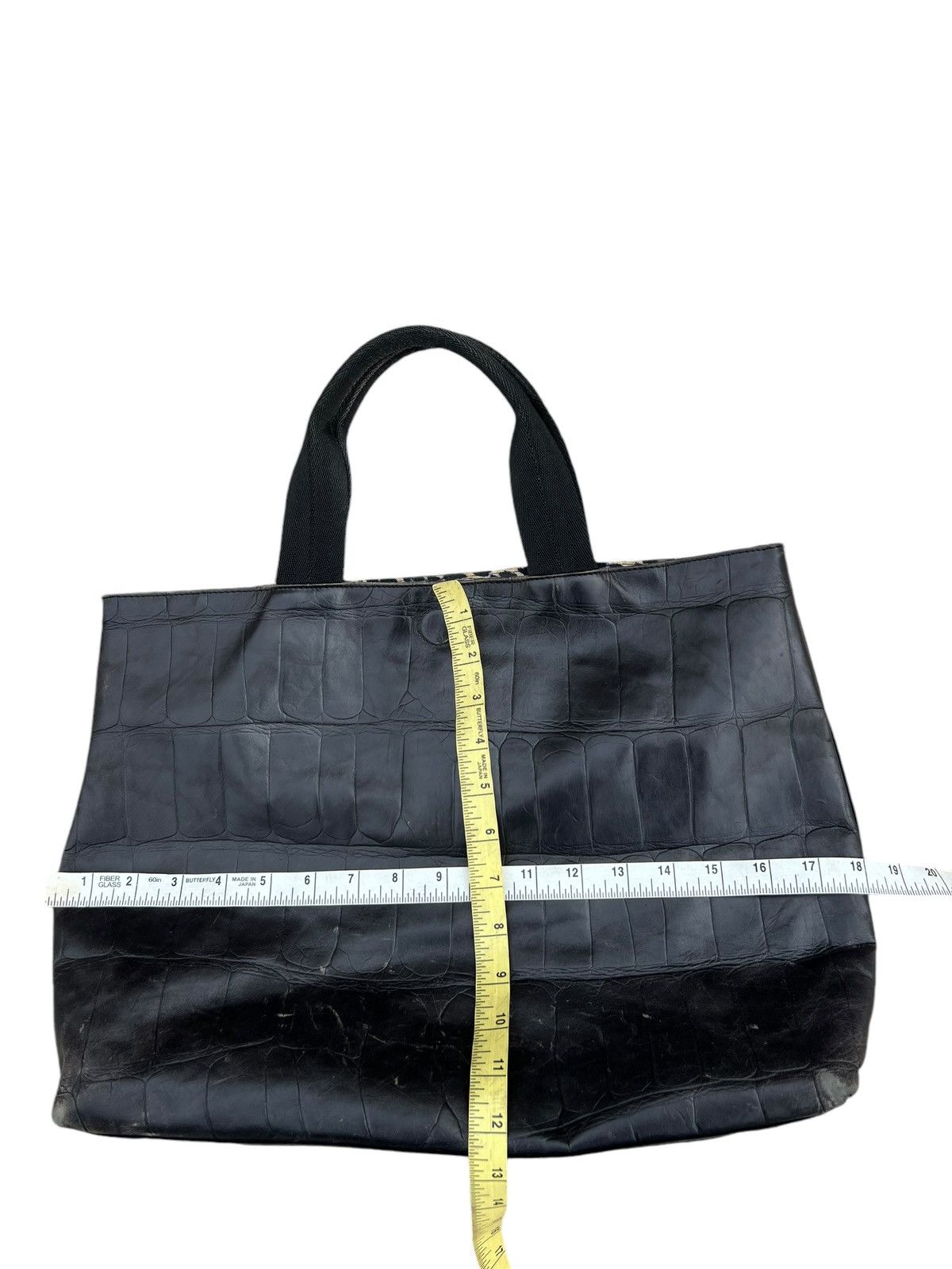Leather Vintage PLINIO Visona Scratches Patina Croc Leather Tote Bag Size ONE SIZE - 25 Thumbnail