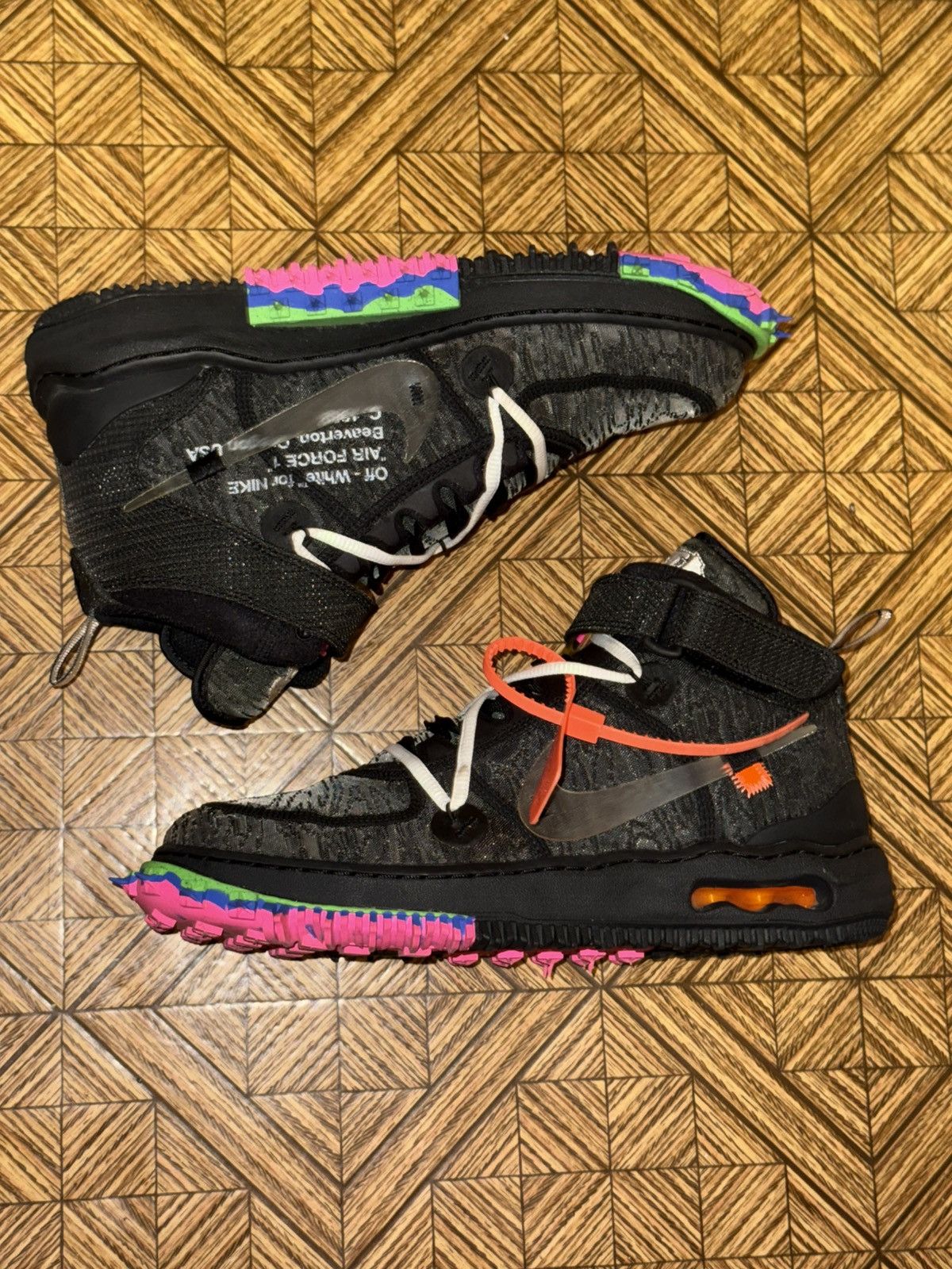 Nike × Off-White Off-White x Nike Air Force 1 Mid ‘Black’ Size US 10 / EU 43 - 4 Thumbnail