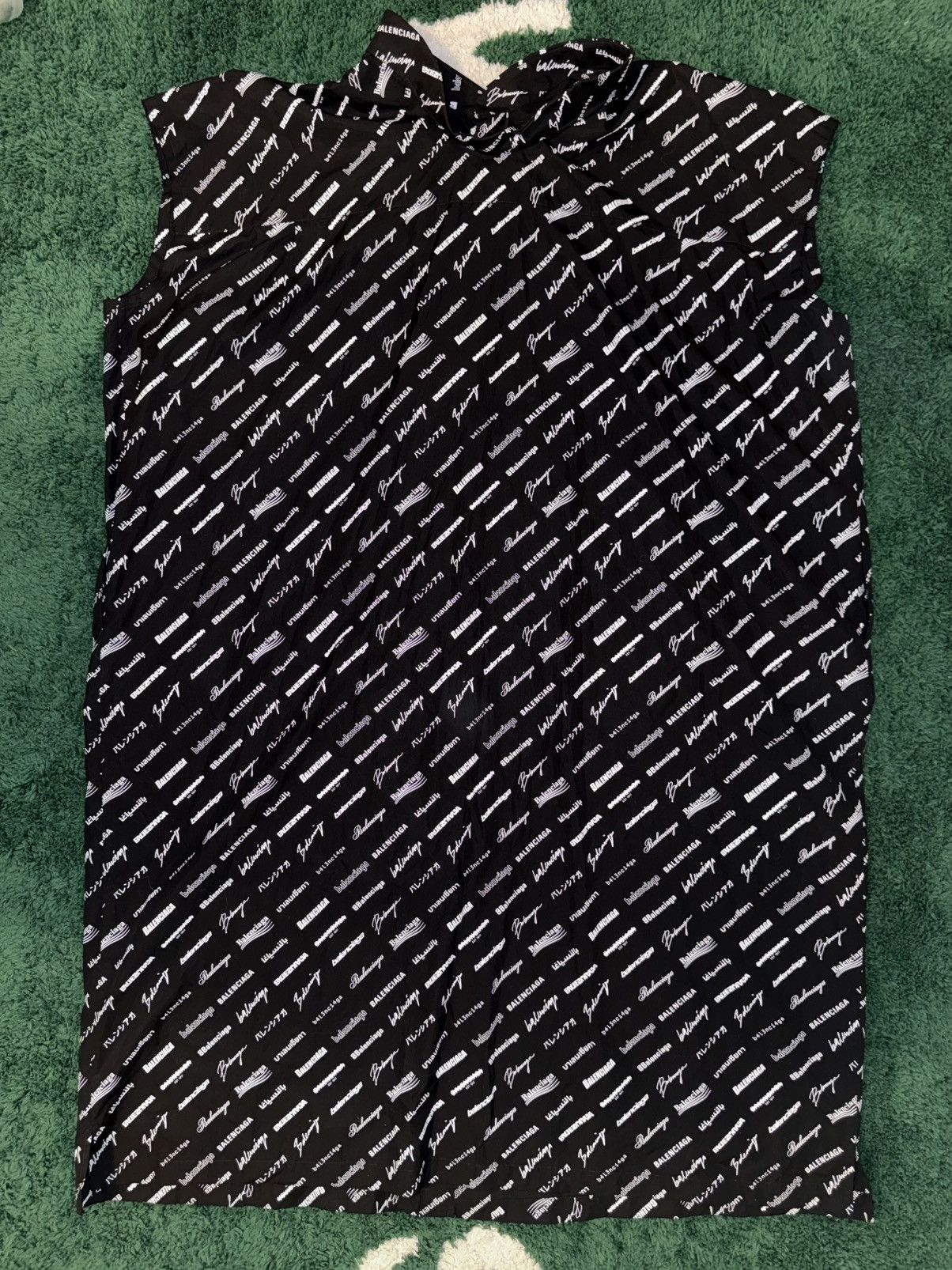 Balenciaga BALENCIAGA Logo-Print Poplin Midi Dress Sz.L Size L / US 10 / IT 46 - 16 Thumbnail