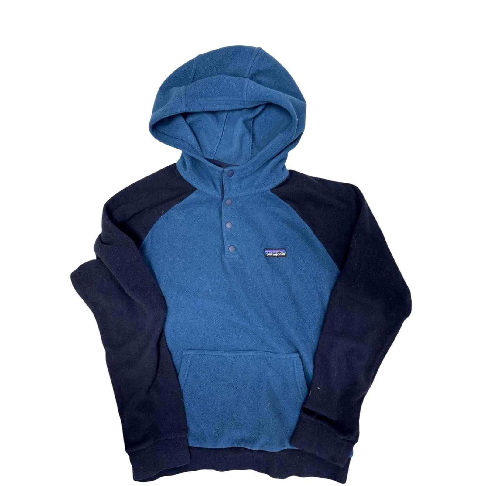 Patagonia VINTAGE? No. Patagonia Men's Micro D Hoody Blue Black Fleece Hooded Pullover Hoodie S Size US S / EU 44-46 / 1 - 2 Thumbnail