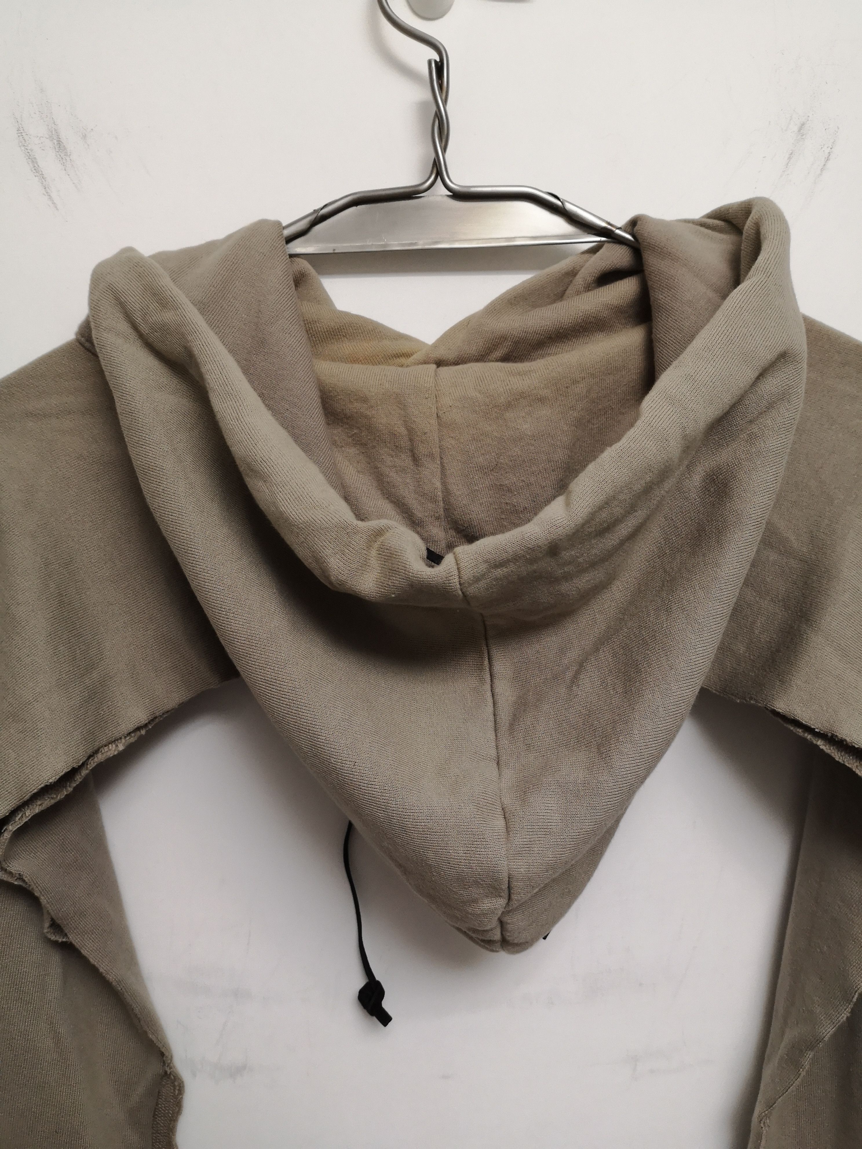 Attachment × Japanese Brand Dusty Sand Cotton Loop Back Swestshirt Hooded Sleeves Scarf Size ONE SIZE - 7 Thumbnail