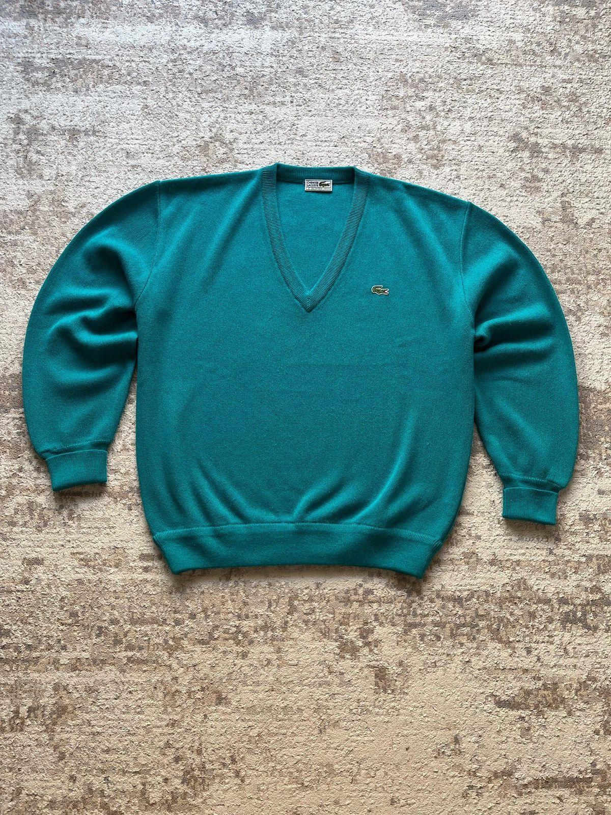 Lacoste Lacoste Vintage 90s Deadstock V Neck Aqua Blue Sweater Size US L / EU 52-54 / 3 - 1 Thumbnail