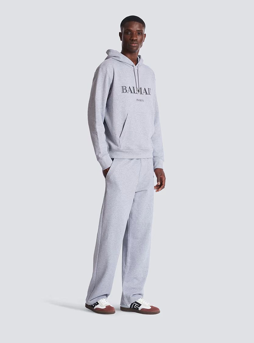 Balmain o1s1wg110925 Printed Hoodie in Grey Size US M / EU 48-50 / 2 - 2 Thumbnail