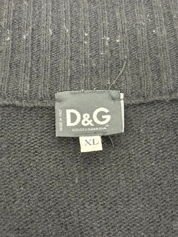 Dolce & Gabbana 2000s Dolce & Gabbana Black Asymmetrical Zip Wool Sweater Size US L / EU 52-54 / 3 - 10 Thumbnail