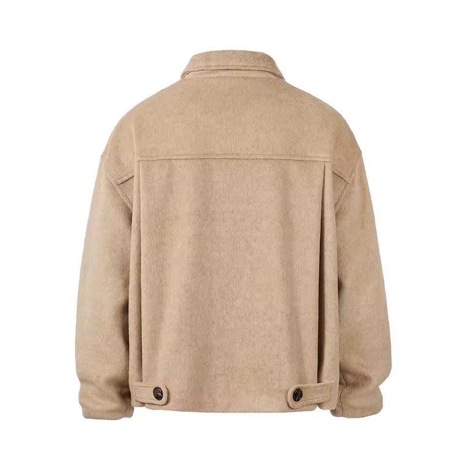 Other Streetwear Woolen Zipper Loose Basic Coat Jacket Bomber Size US M / EU 48-50 / 2 - 2 Thumbnail
