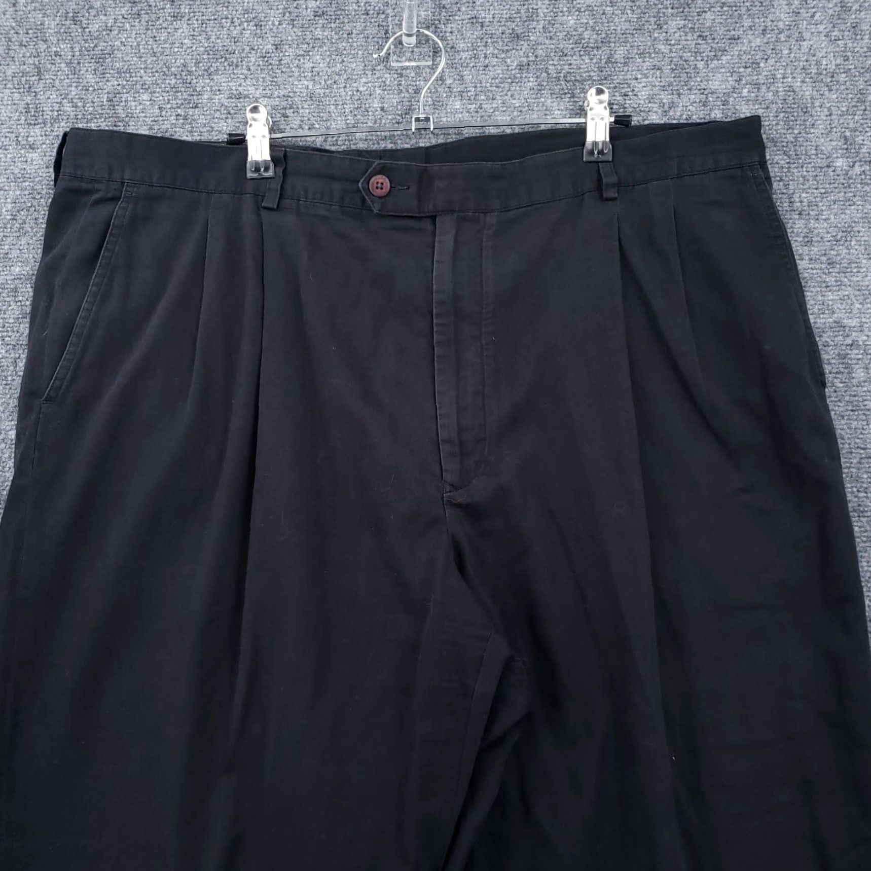Vintage Bobby Jones Pants Mens 42 Black Chino Mid-Rise Straight Cuffed Pleated Casual Shirt Size US 42 / EU 58 - 5 Thumbnail