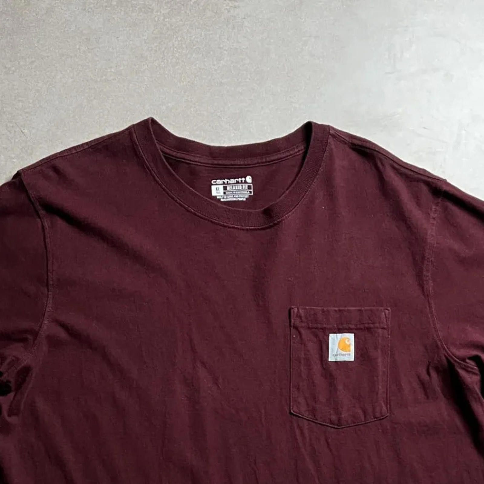 Carhartt Vintage Carhartt Burgundy T-shirt - XL Size US XL / EU 56 / 4 - 3 Thumbnail