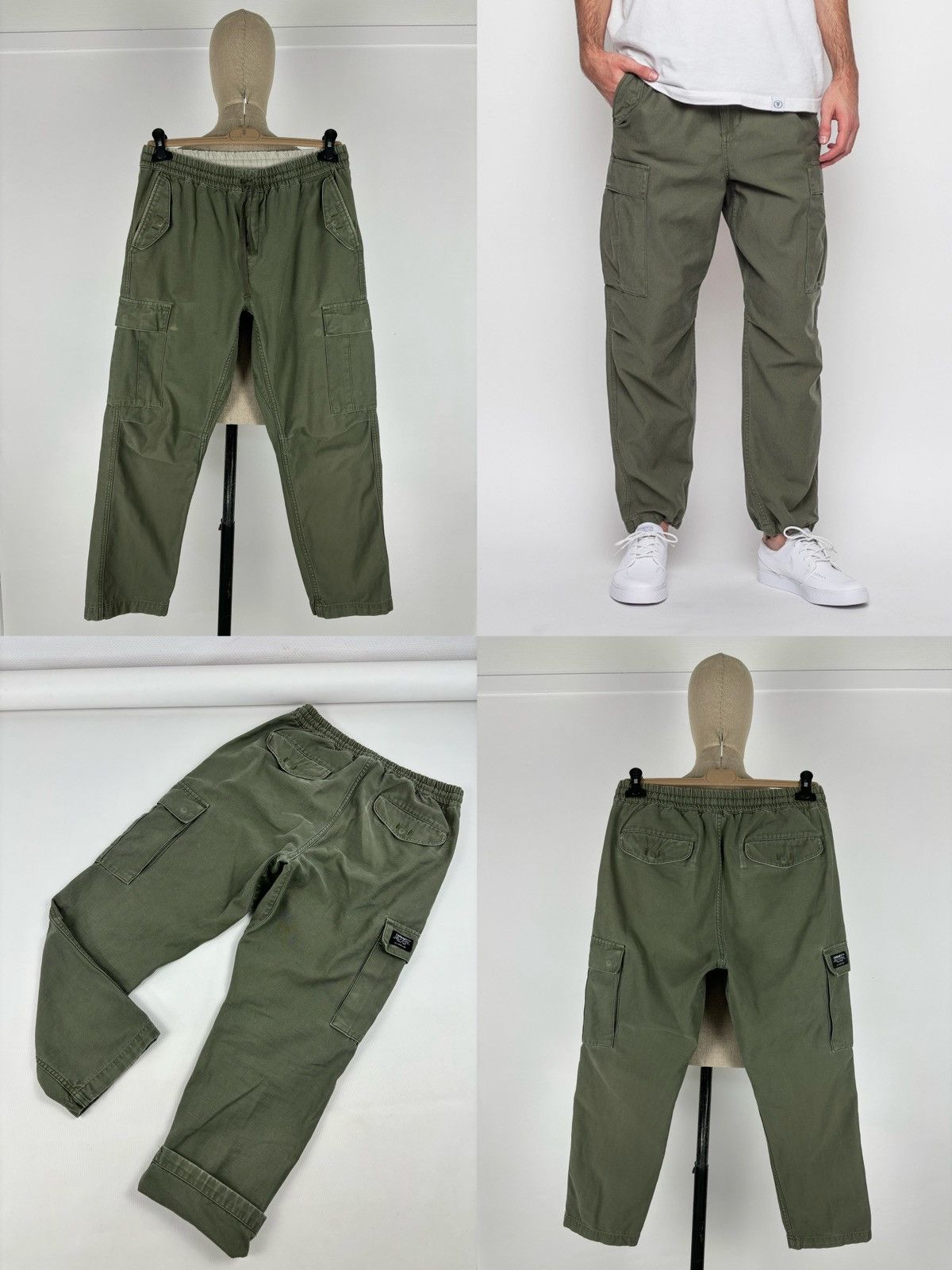Carhartt × Carhartt Wip × Vintage VTG CARHARTT WIP CAMPER Khaki Cargo Pocket Military Work Trousers Utility Pants Size US 32 / EU 48 - 1 Thumbnail