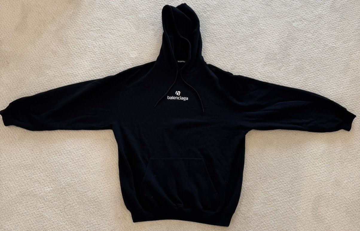 Balenciaga Balenciaga Sponsor Logo Medium Fit Hoodie Black NWT Size US M / EU 48-50 / 2 - 1 Thumbnail