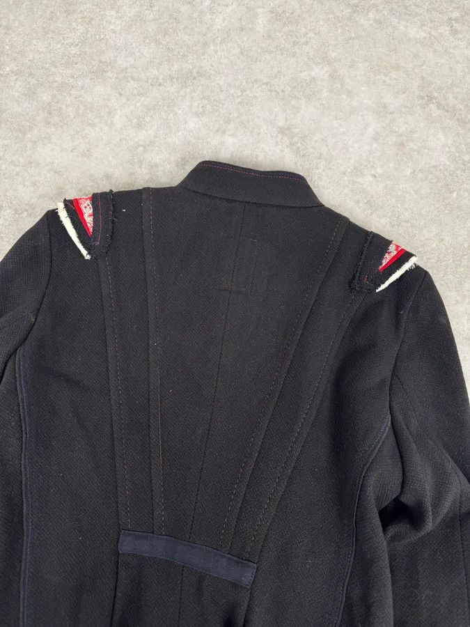 Marithe + Francois Girbaud 2000s Marithé + François Girbaud Asymmetrical Buttoned Black Officer Jacket Size S / US 4 / IT 40 - 7 Thumbnail