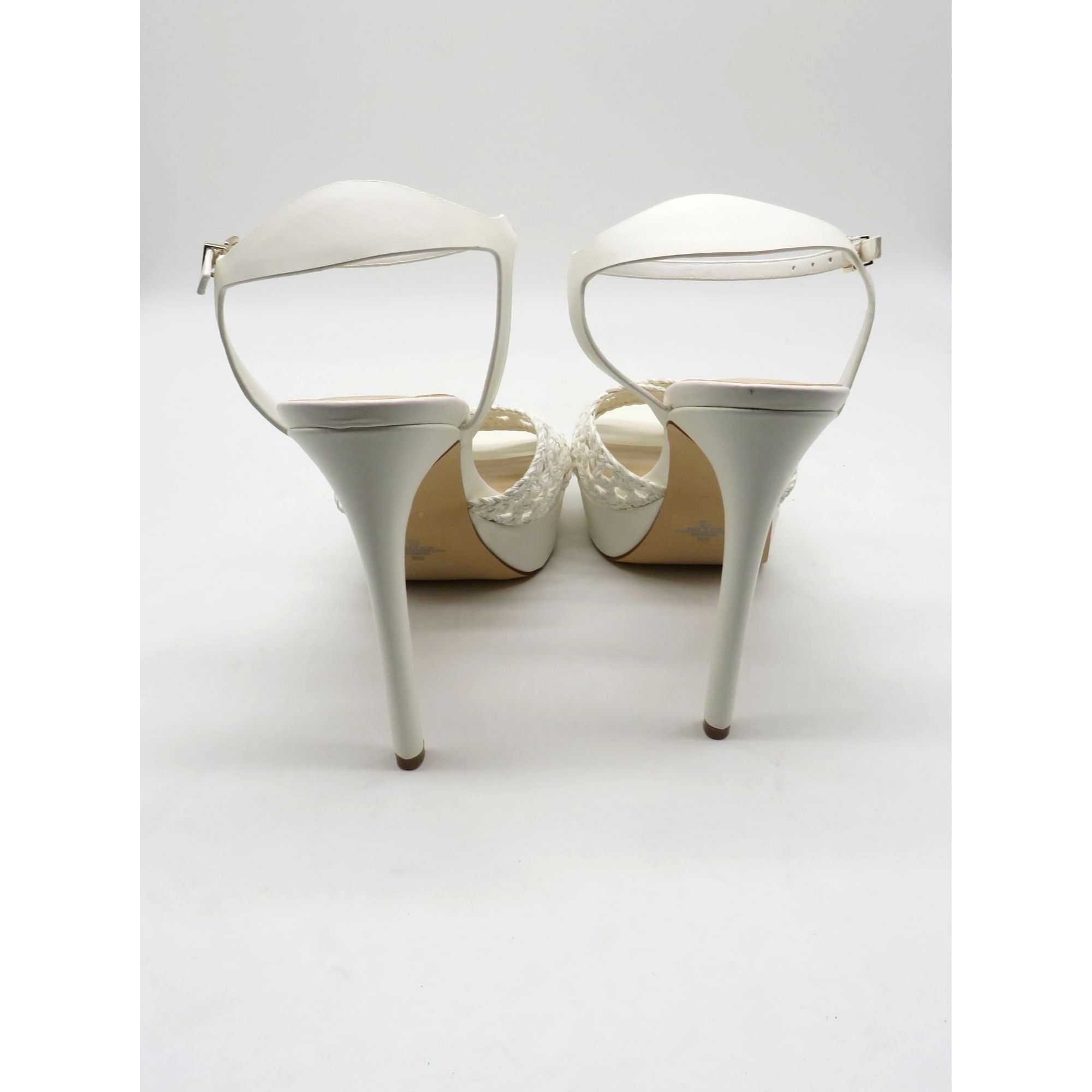 Nine West Nine West Grecia2 White Woven Ankle Strap High Heel Sandals Size US 10 / IT 40 - 6 Thumbnail